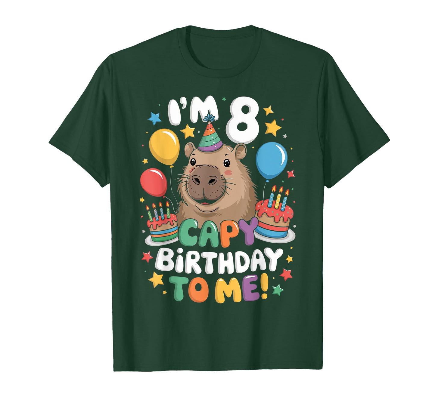 I'm 8 Year Old Capy Birthday To Me 8th Birthday Capybara T-Shirt