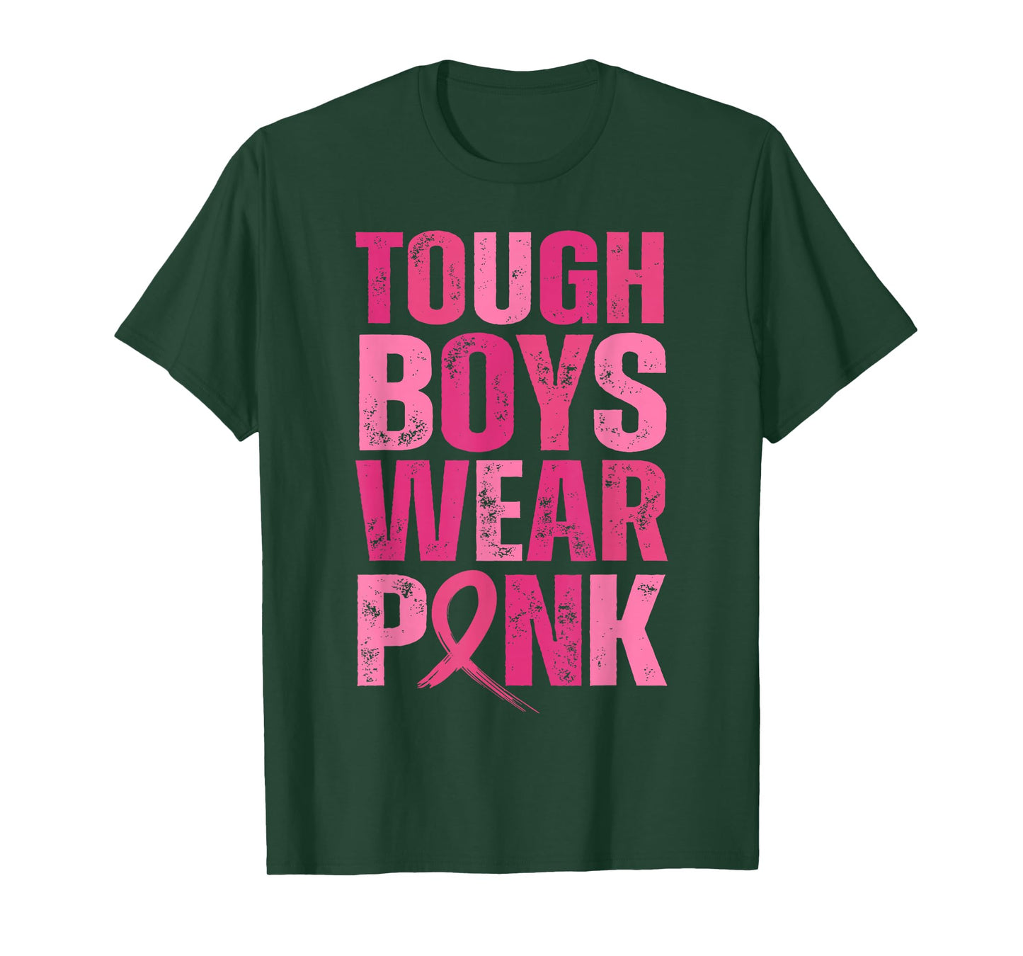 Tough Boys Wear Pink Breast Cancer Awareness Shirts Men Boys T-Shirt