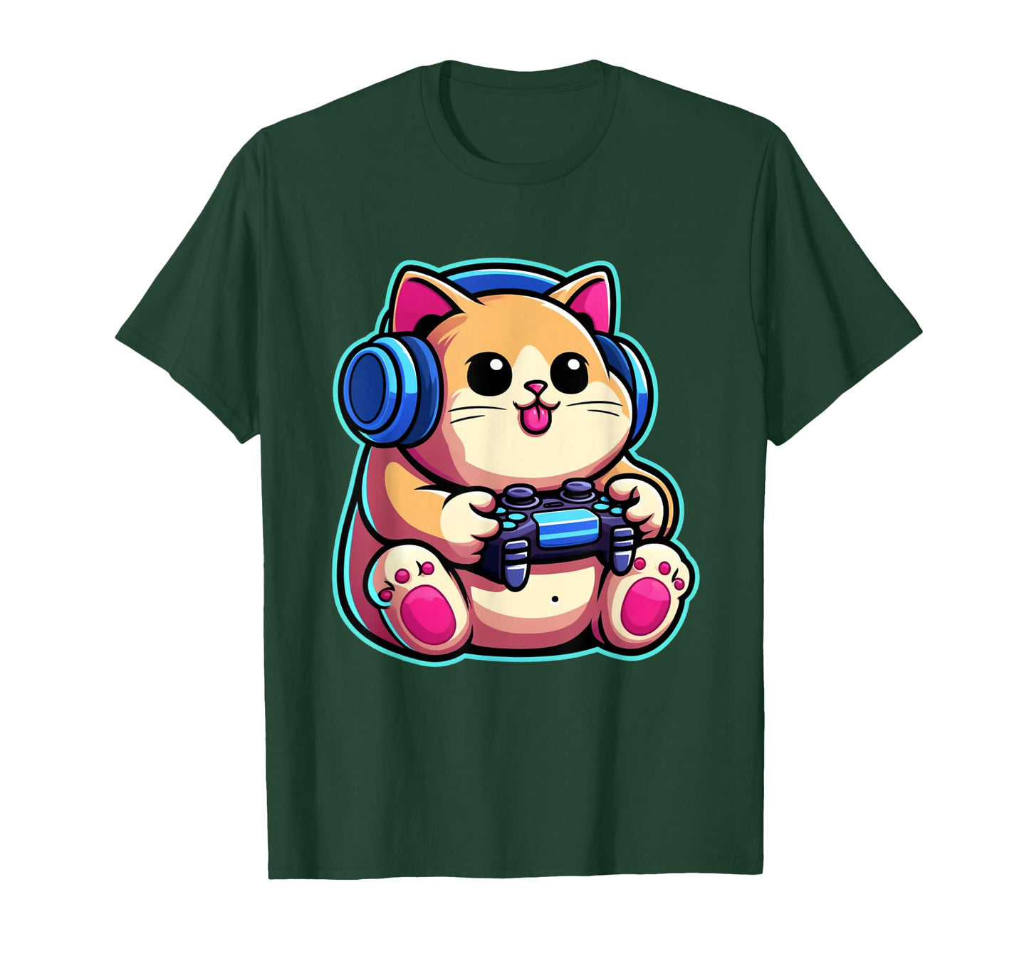 Funny Cat Gamer Gaming Cat Video Game T-Shirt