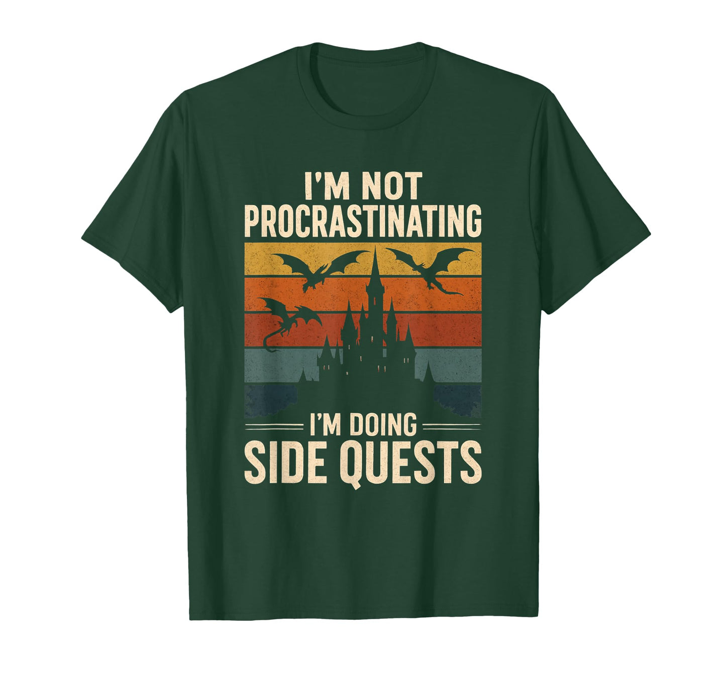 I'm Not Procrastinating I'm Doing Side Quests Retro RPG T-Shirt