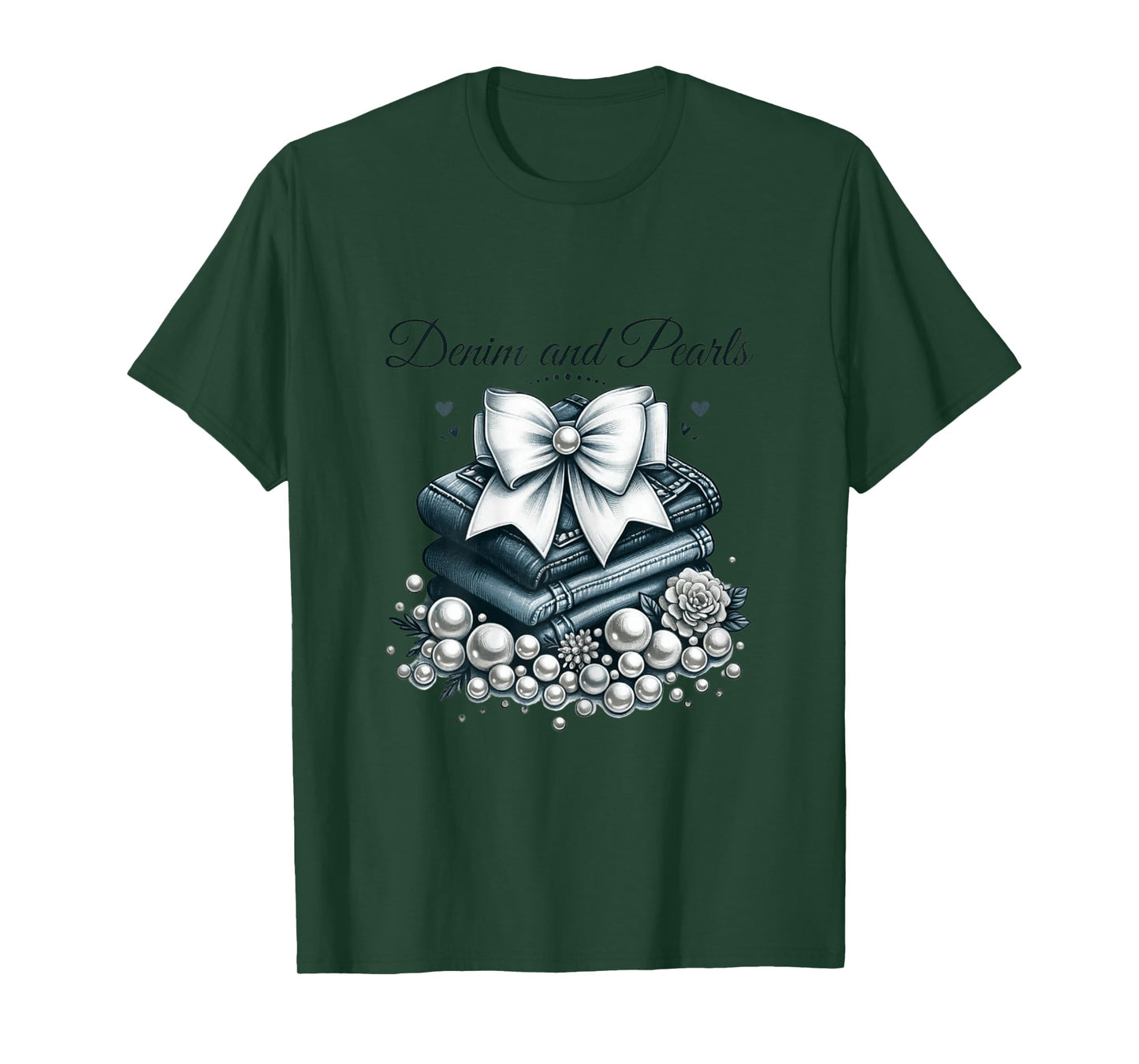 Pearls & Denim 2025 Outfit for Stylish Women T-Shirt