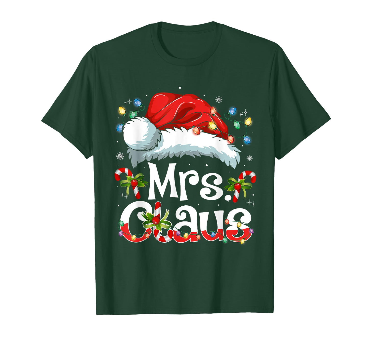 Mr and Mrs Claus Couples Matching Christmas Pajamas Santa T-Shirt