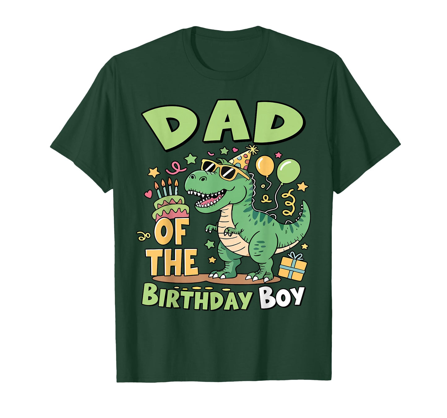 Dad of The Birthday Boy T Rex Dinosaur Family Party Mens T-Shirt