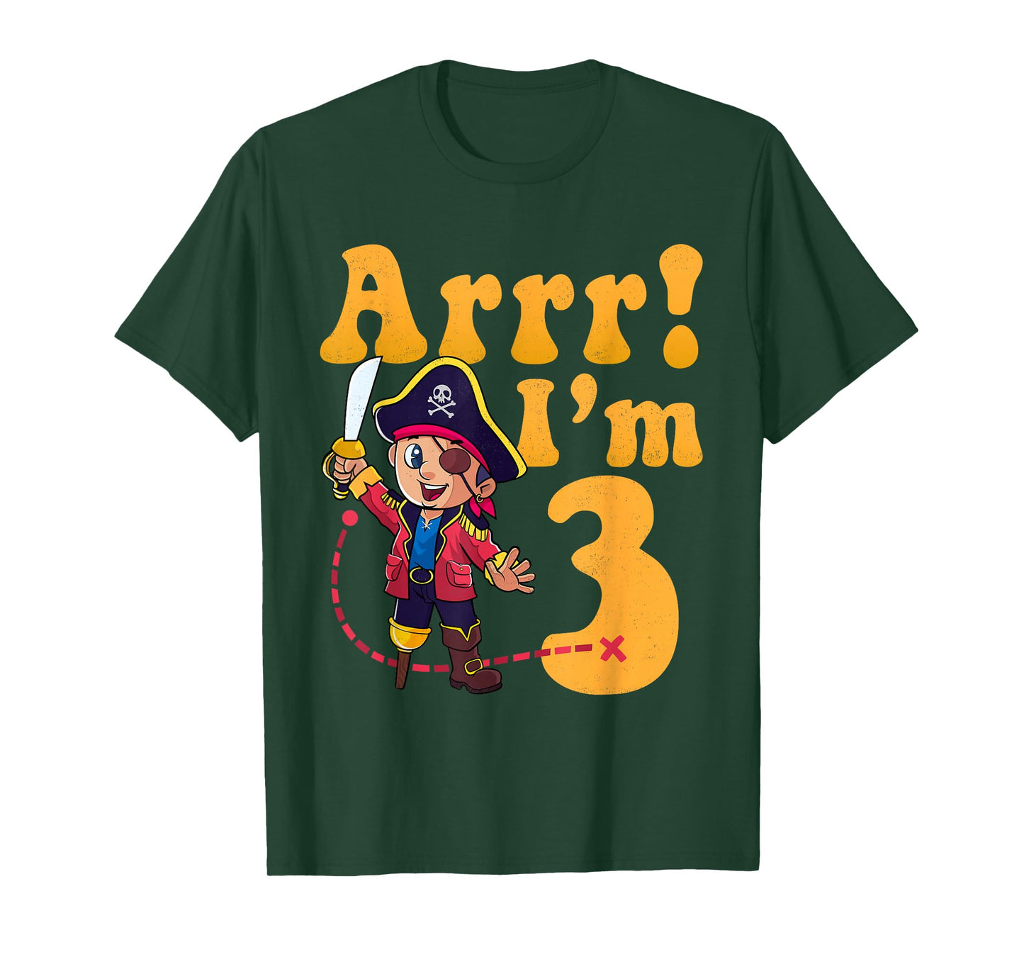 Kids 3rd Pirate Birthday Party Arrr I'm 3 Three Years Old T-Shirt