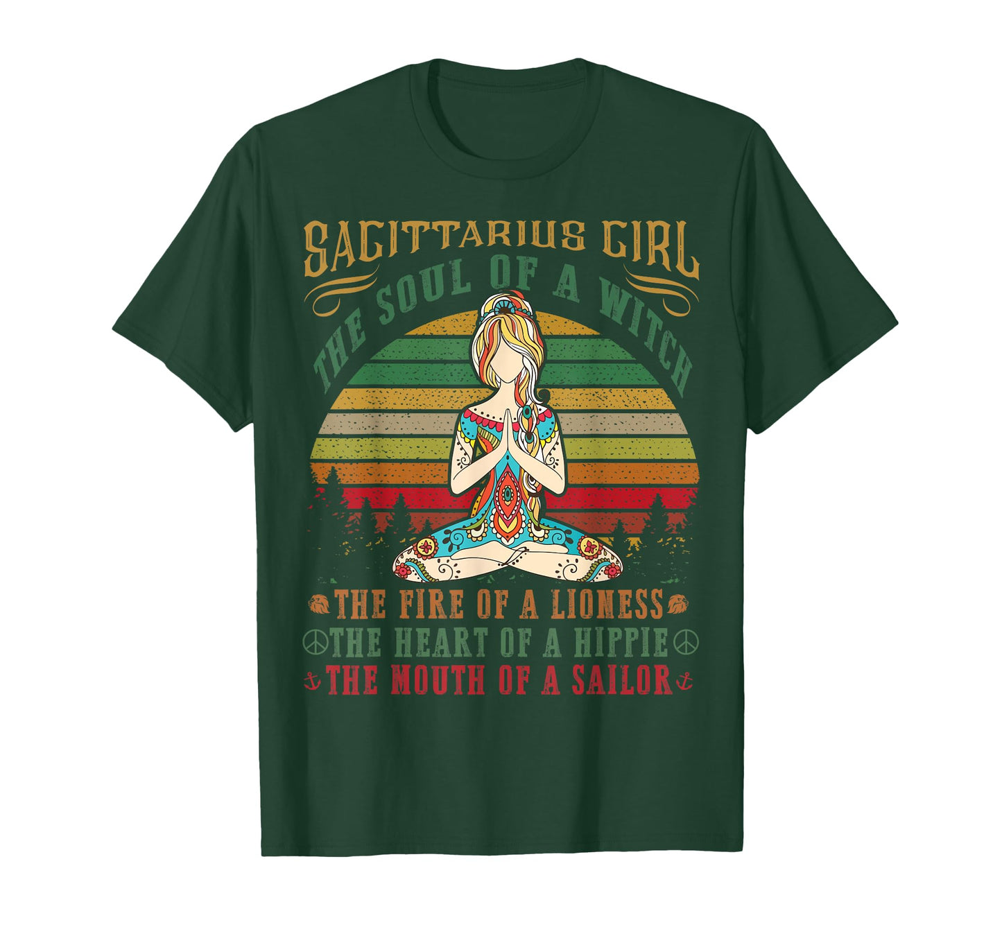 Sagittarius Girl Tshirt for Yoga Black Women Birthday Gifts T-Shirt