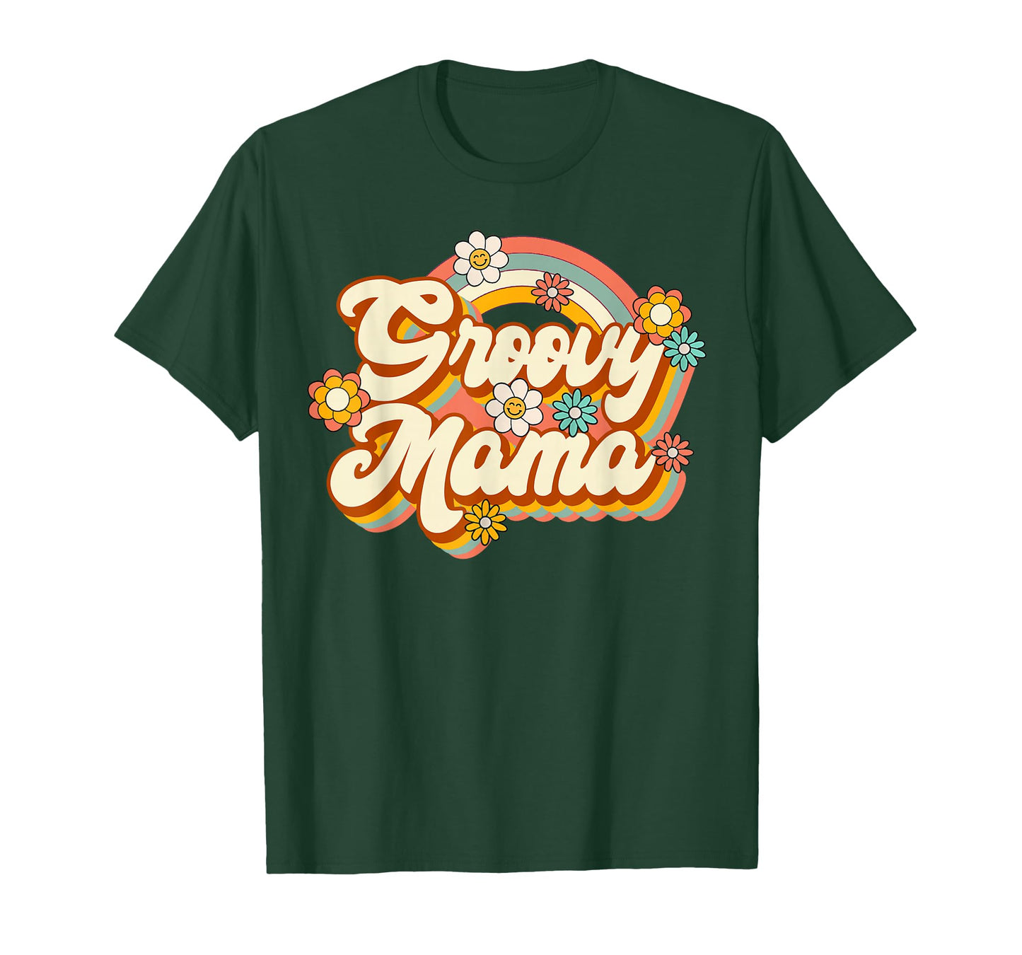 Retro Groovy Mama Family Birthday 60s 70s Hippie Costume T-Shirt