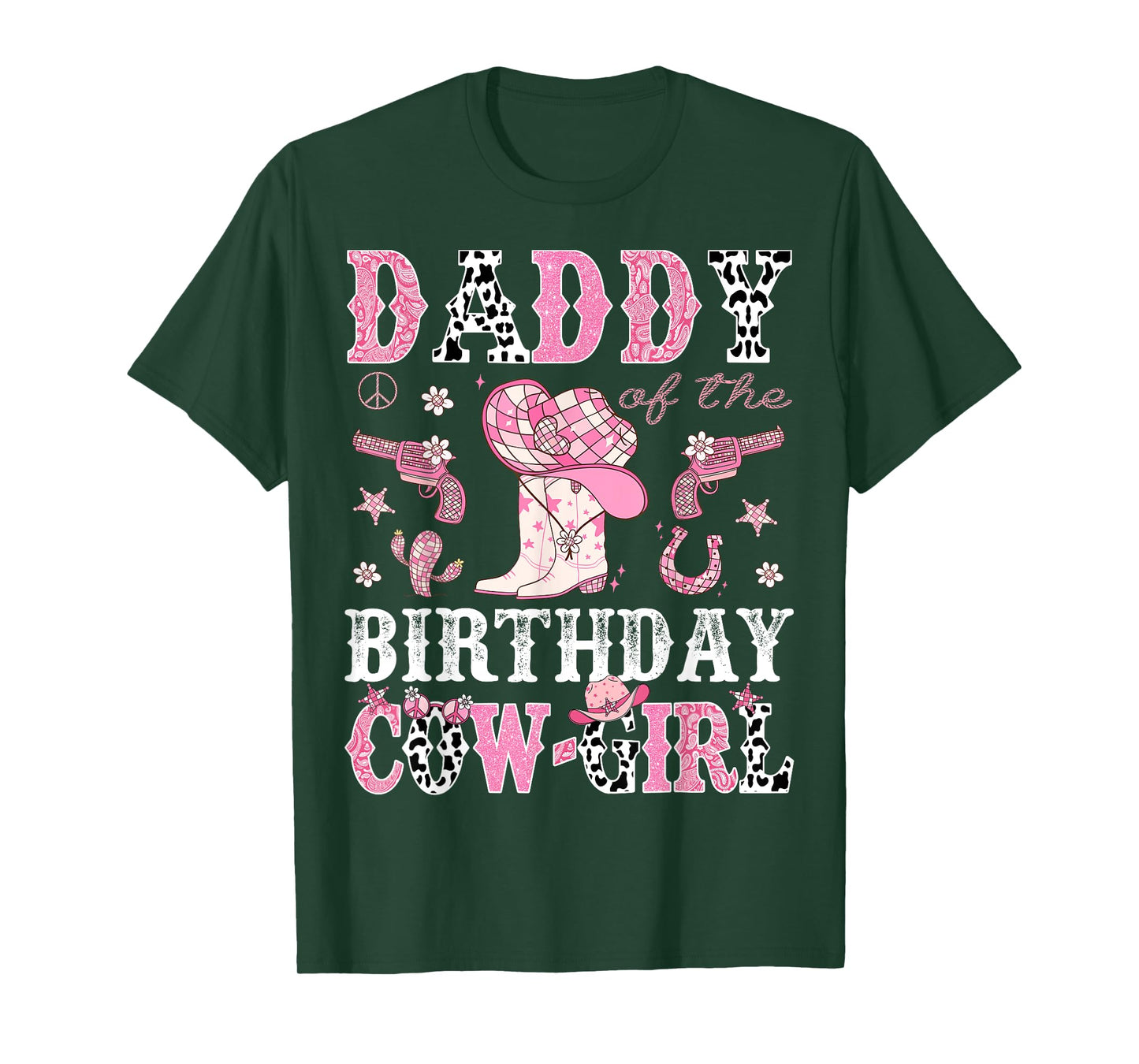 Daddy Of The Birthday CowGirl Pink Disco Rodeo Western T-Shirt