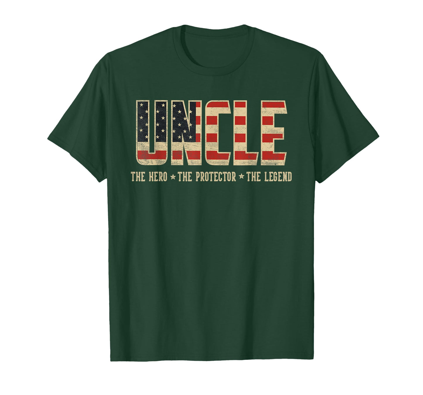 Uncle Protector Hero Legend USA Flag Uncle Father's Day T-Shirt