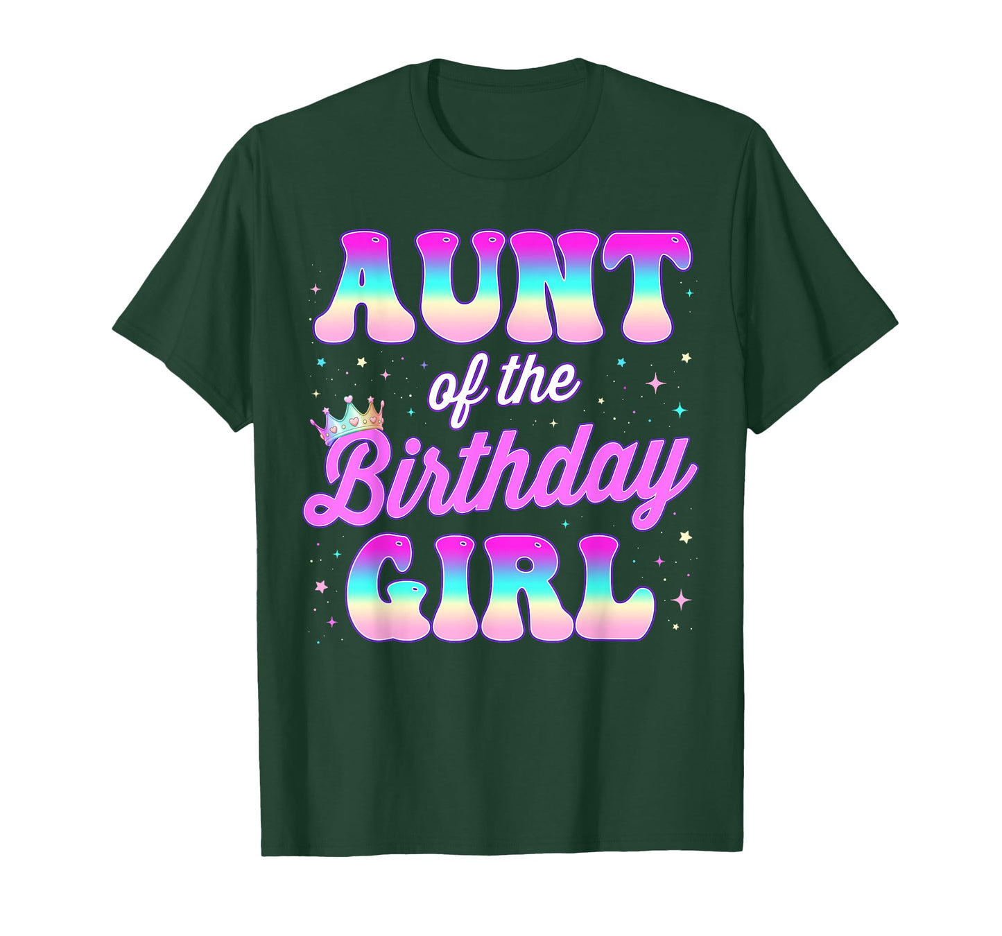 Aunt Of The Birthday Girl Pink Tie Dye Birthday Family T-Shirt