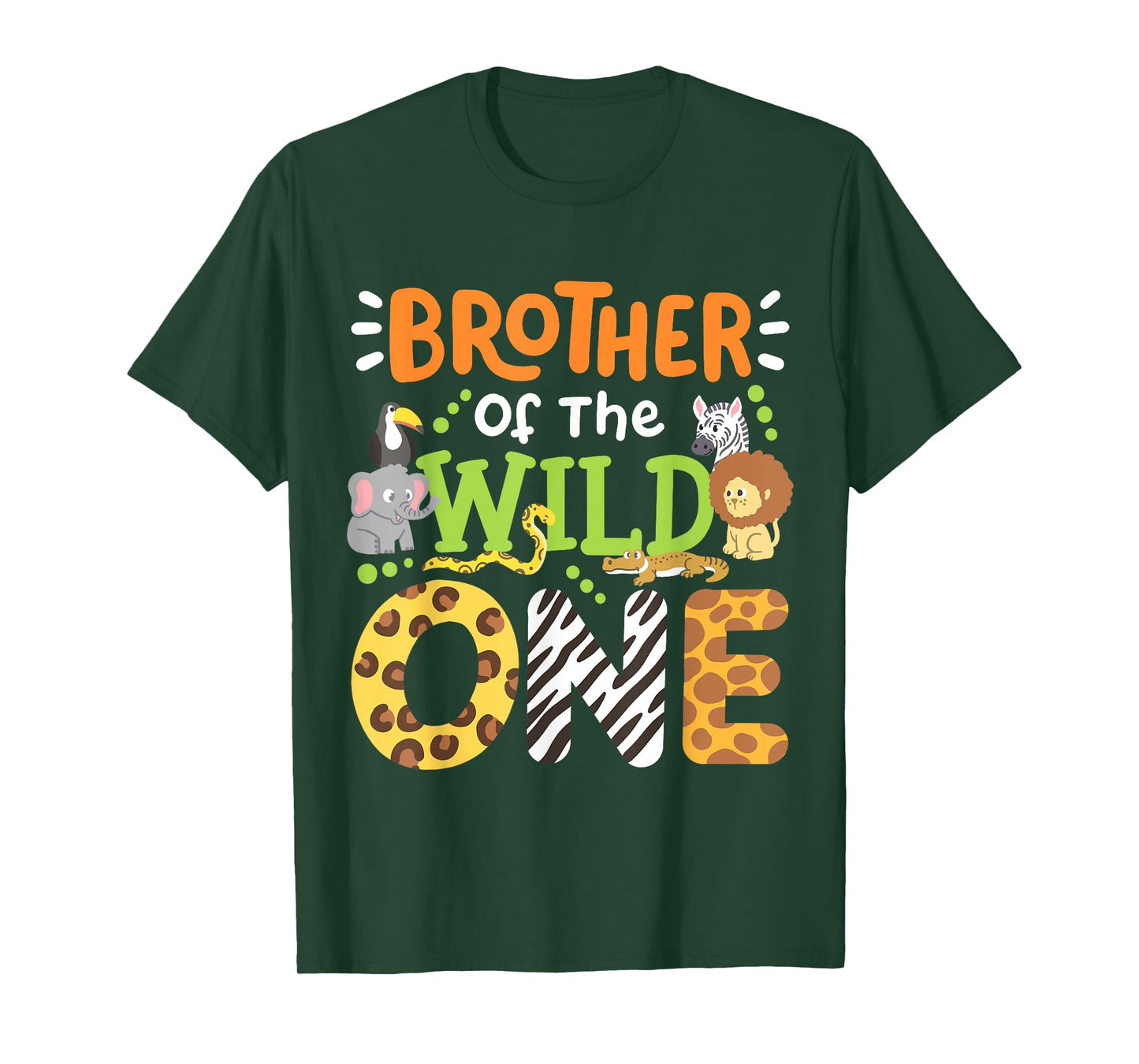 Brother Of The Wild One Kids Boys Safari Zoo Birthday Family T-Shirt