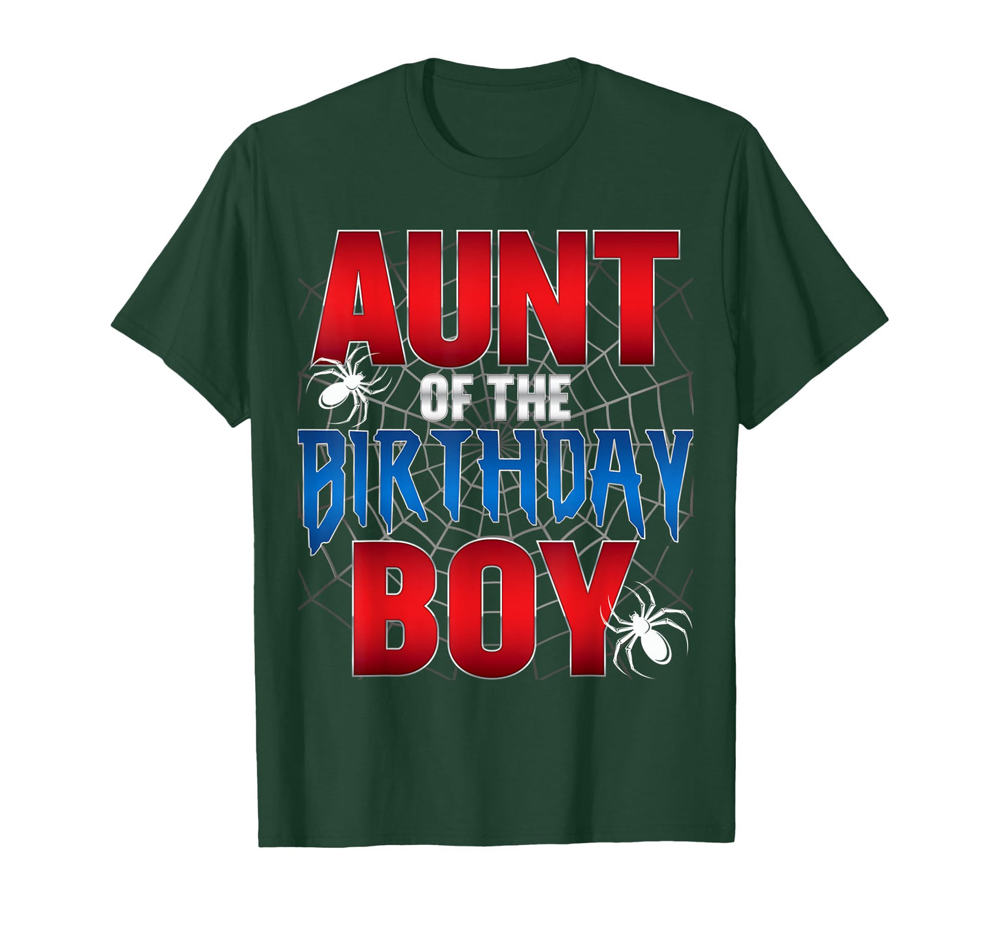 Aunt Of The Birthday Boy Spider Web Birthday Party Matching T-Shirt