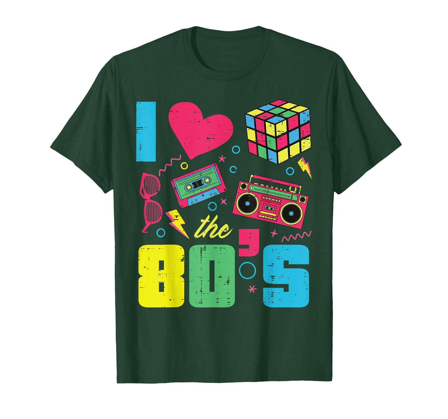I Love Heart The 80s Retro Throwback Vibes Women Men Kids T-Shirt