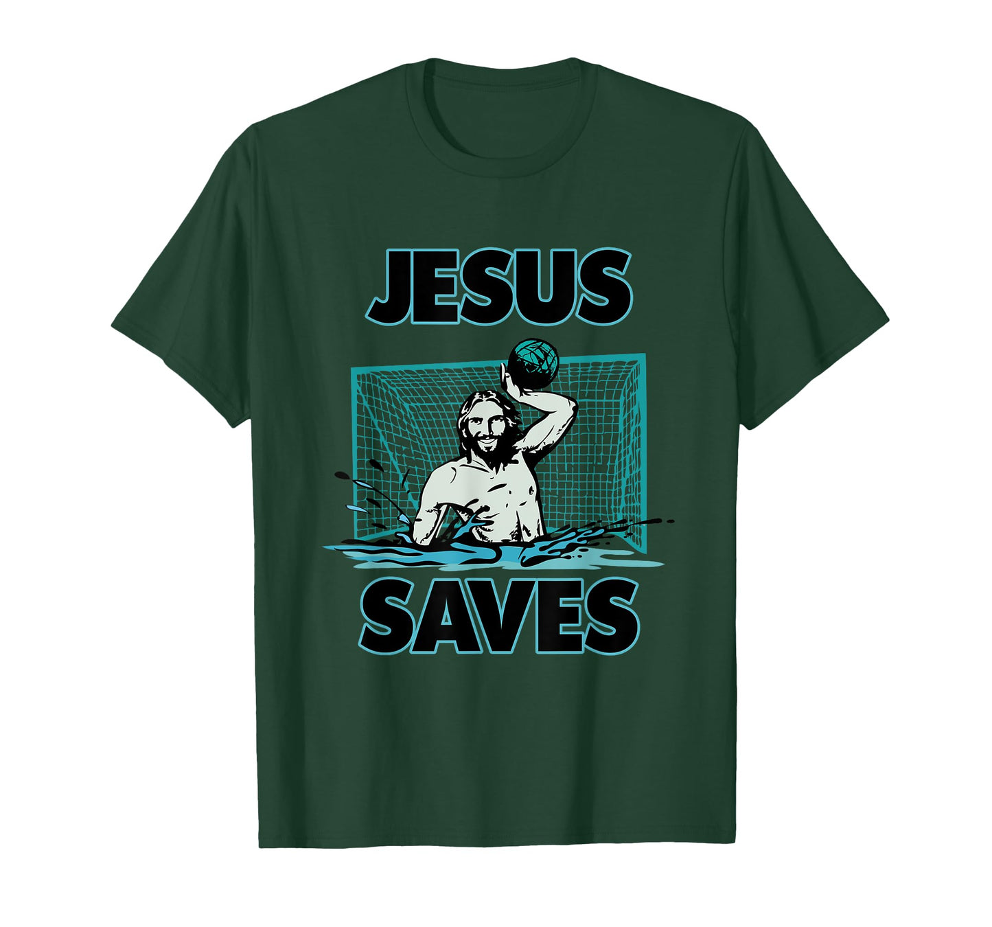 Jesus The Water Polo Goalie Saves T Shirt For Christian Men T-Shirt