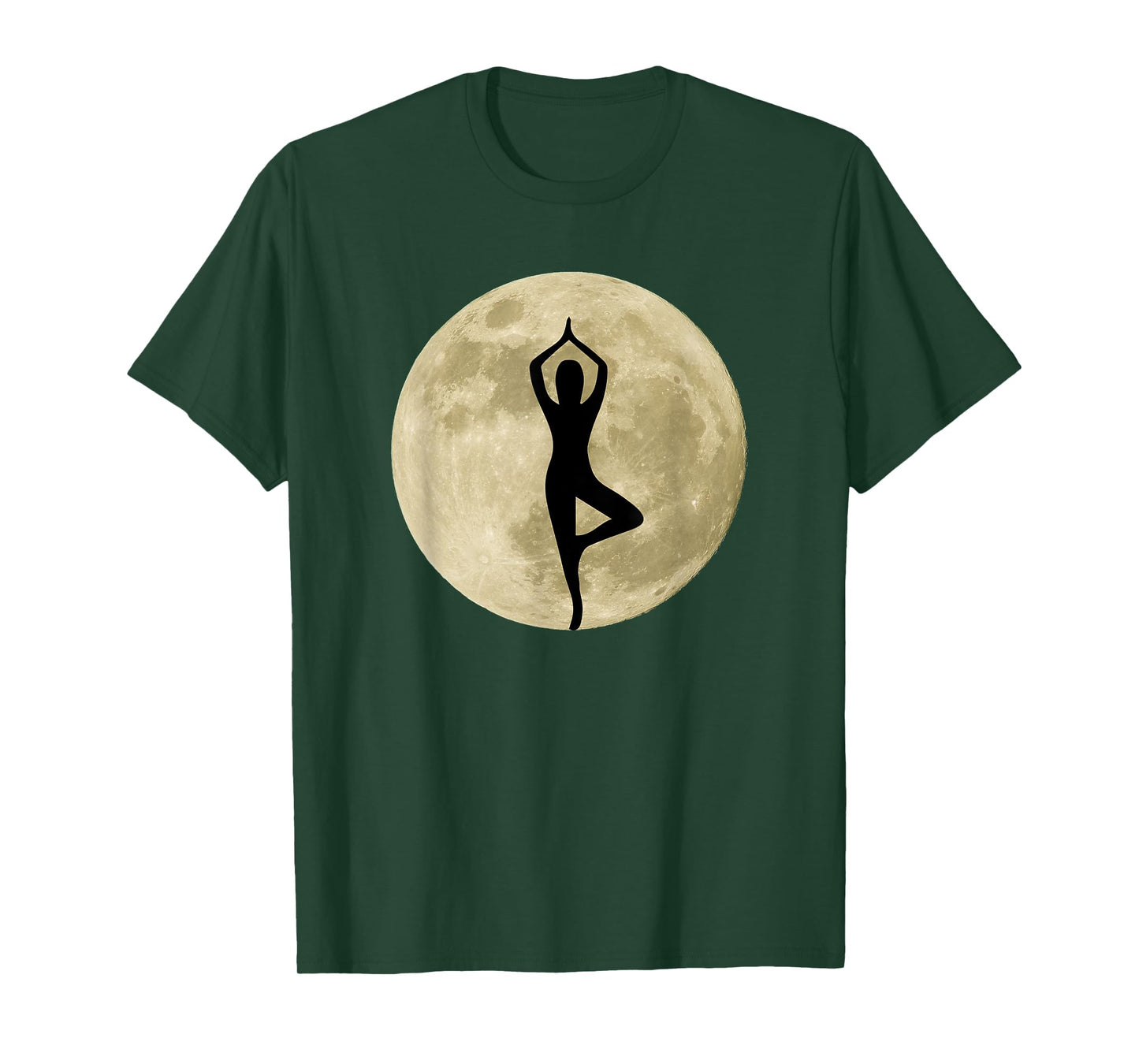 Yoga Pose Tree Vrikshasana Asana Full Moon T-Shirt