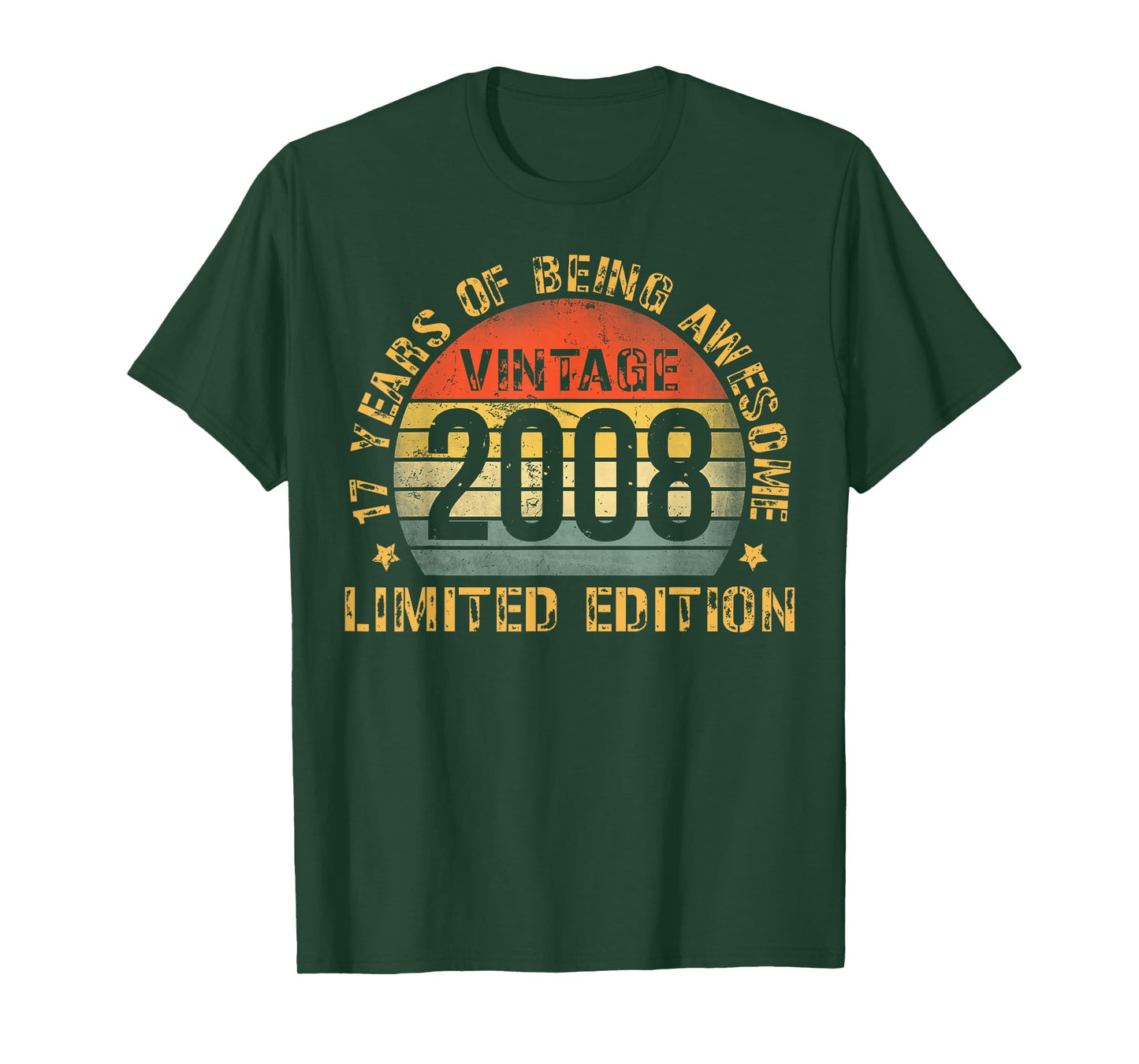 17 Year Old BDay Decorations Men Boy 17yr 2008 17th Birthday T-Shirt