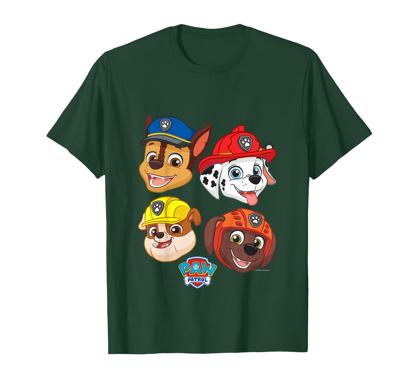 PAW Patrol Chase Marshall Rubble & Zuma Cute Faces Logo T-Shirt