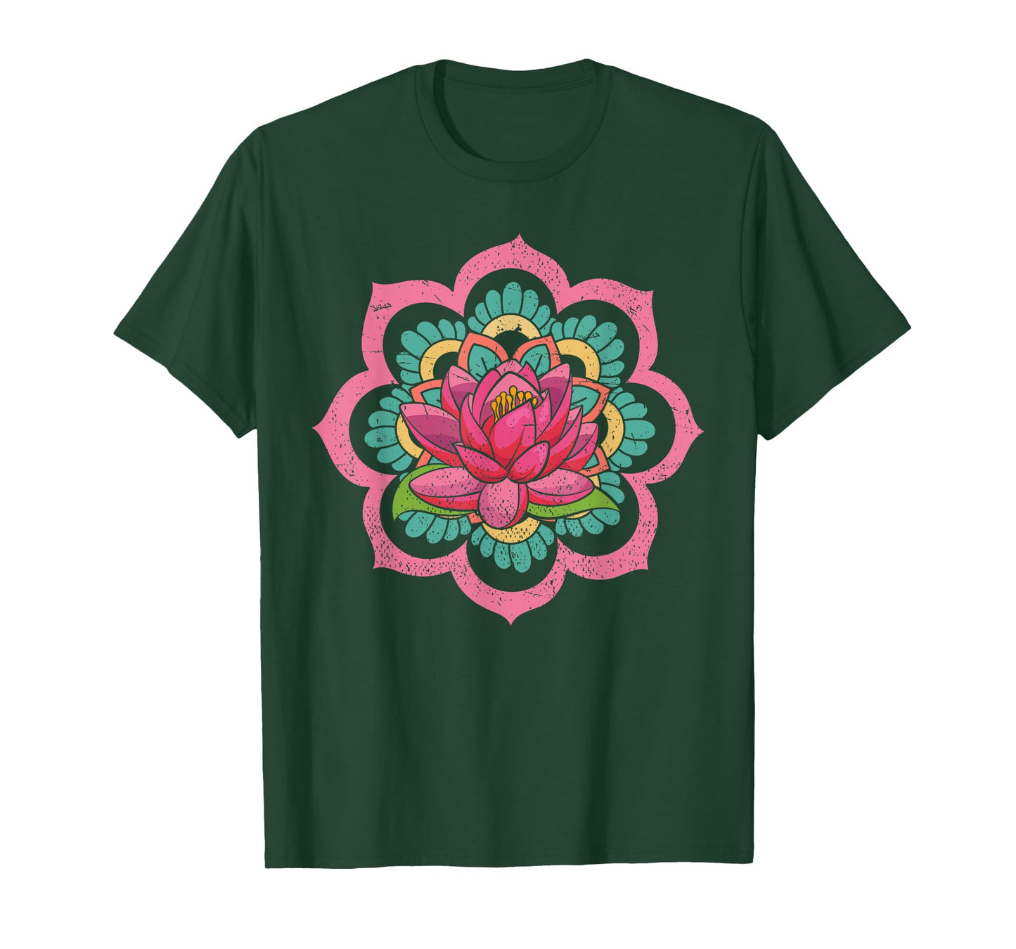 Spiritual Yoga Boho Flower Blossom Pilates Lotus Mandala T-Shirt