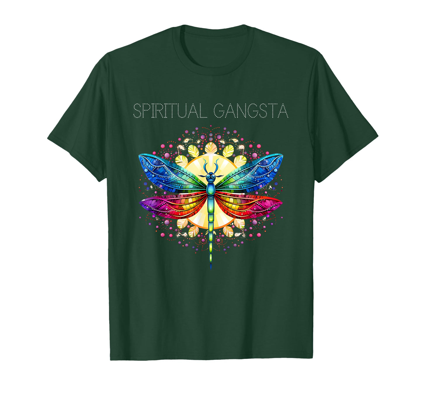 Spiritual Gangsta Dragonfly Yoga Meditation Mandala T-Shirt