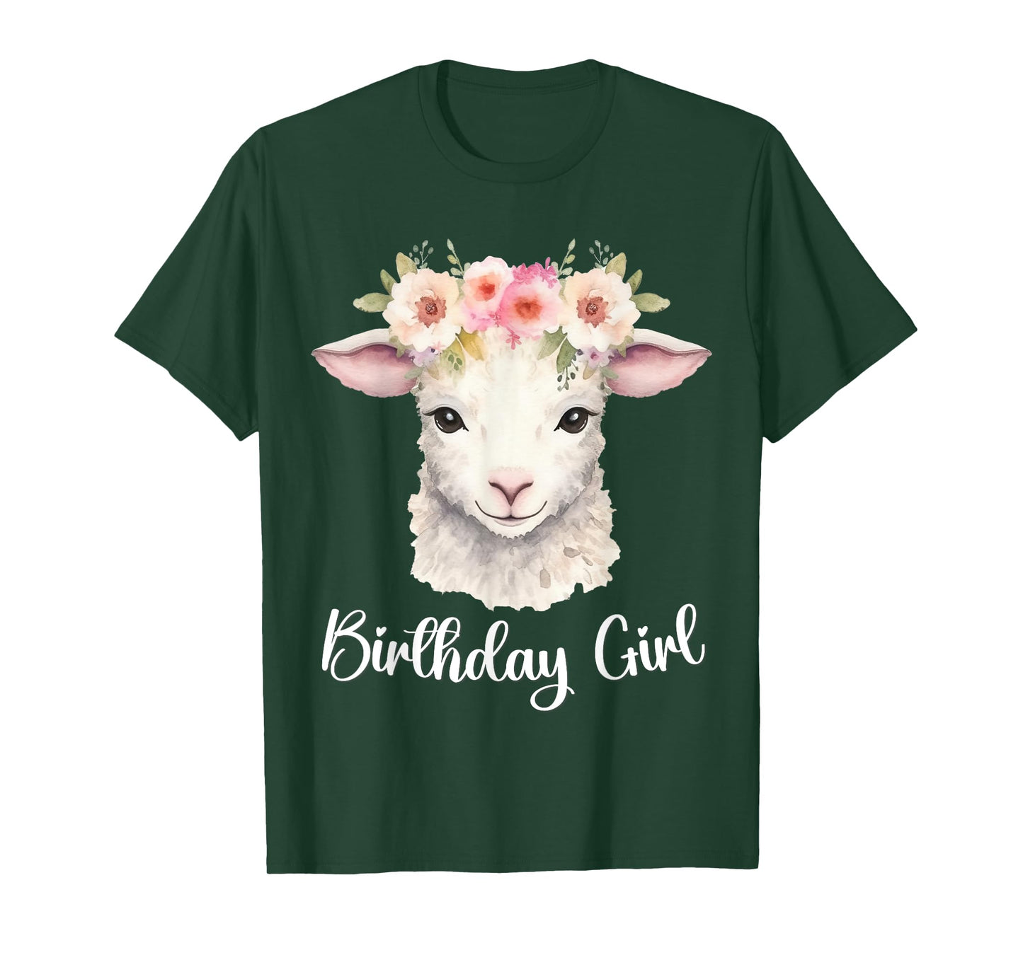 Lamb, Sheep with Flowers for the Birthday Girl T-Shirt