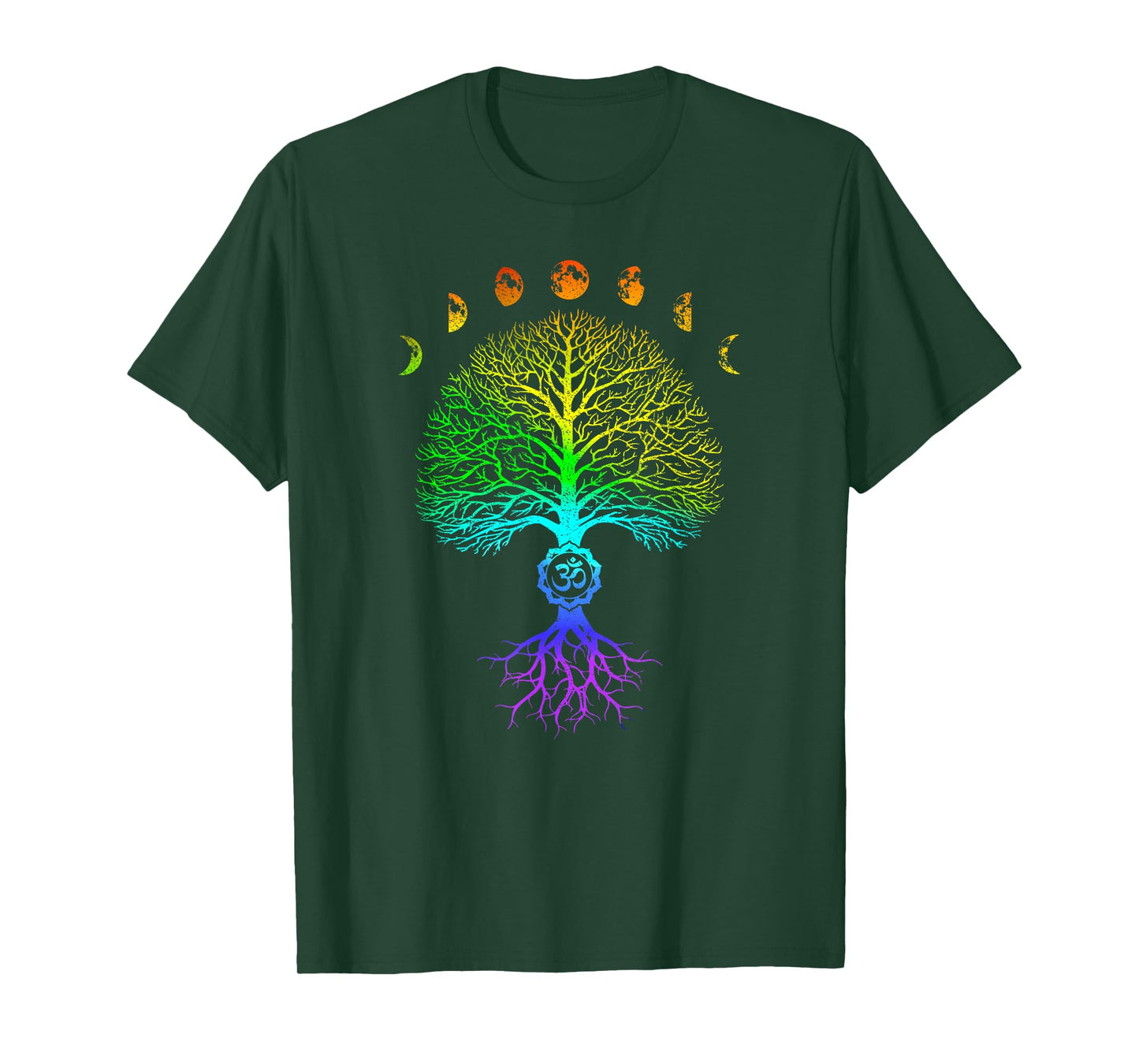 Tree of Life Phases of the Moon Om Chakra Yoga Gift T-Shirt