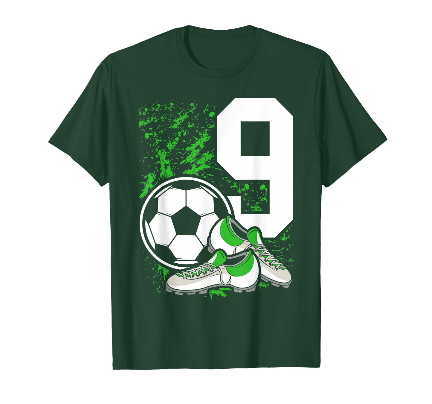 9th Birthday Boys 9 Years Soccer Football Player Birthday T-Shirt