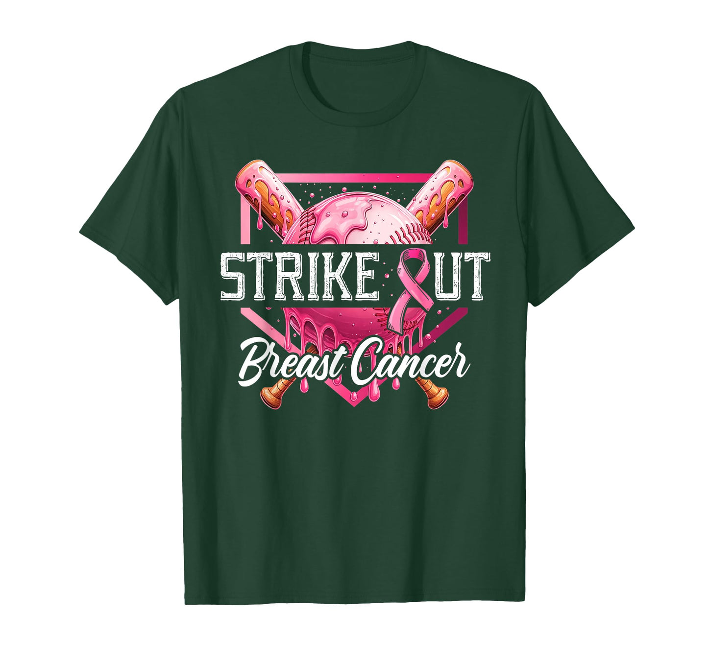 Strike Out Breast Cancer Baseball Fight Awareness Men Women T-Shirt