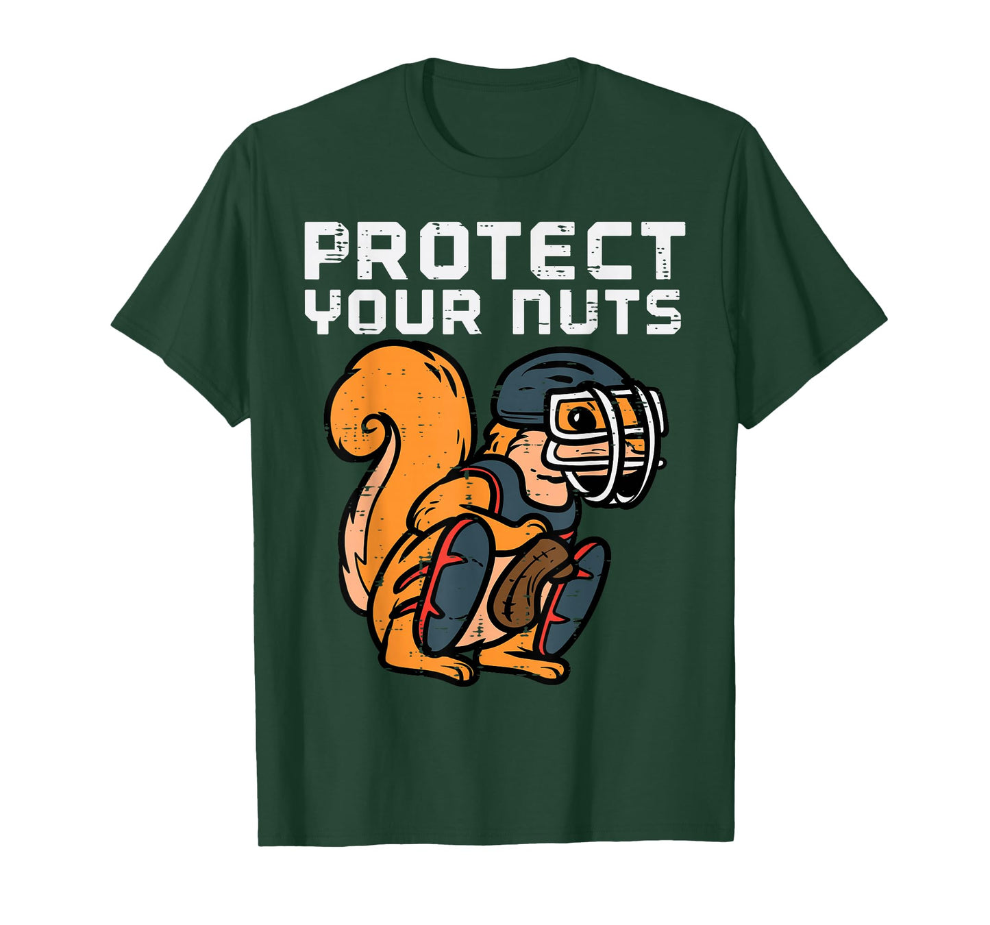 Squirrel Baseball Catcher Protect Your Nuts Boys Kids Men T-Shirt