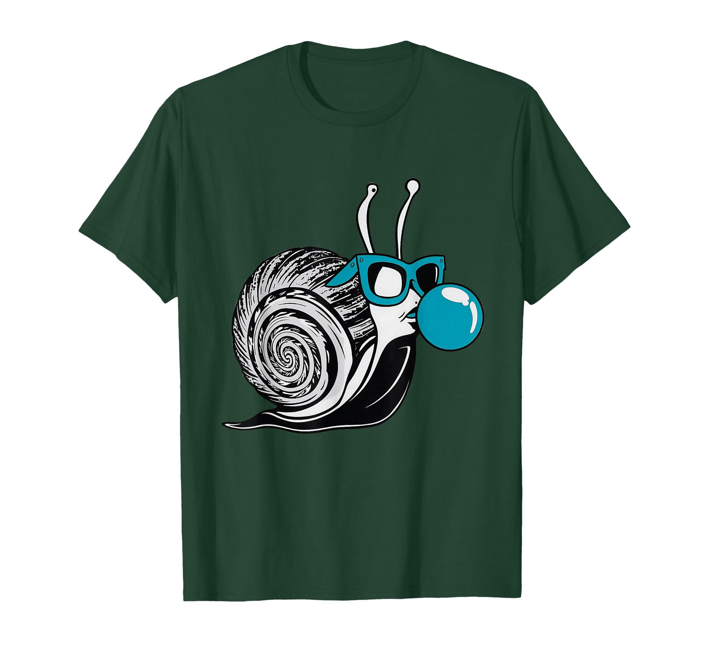 Funky Snail with Sunglasses and Bubblegum Design T-Shirt