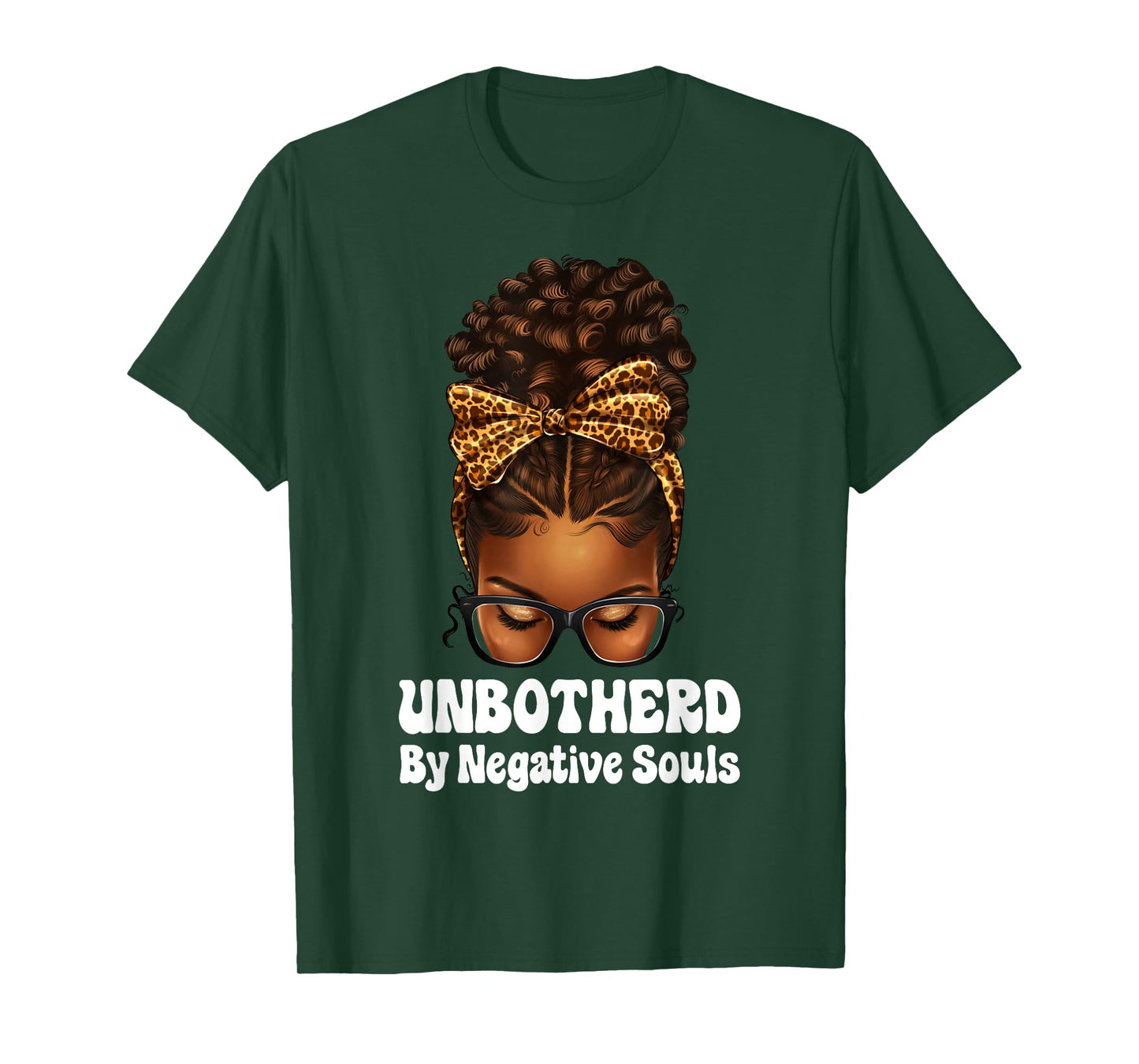 Unbothered Afro Mesy Bun African American Black Woman T-Shirt