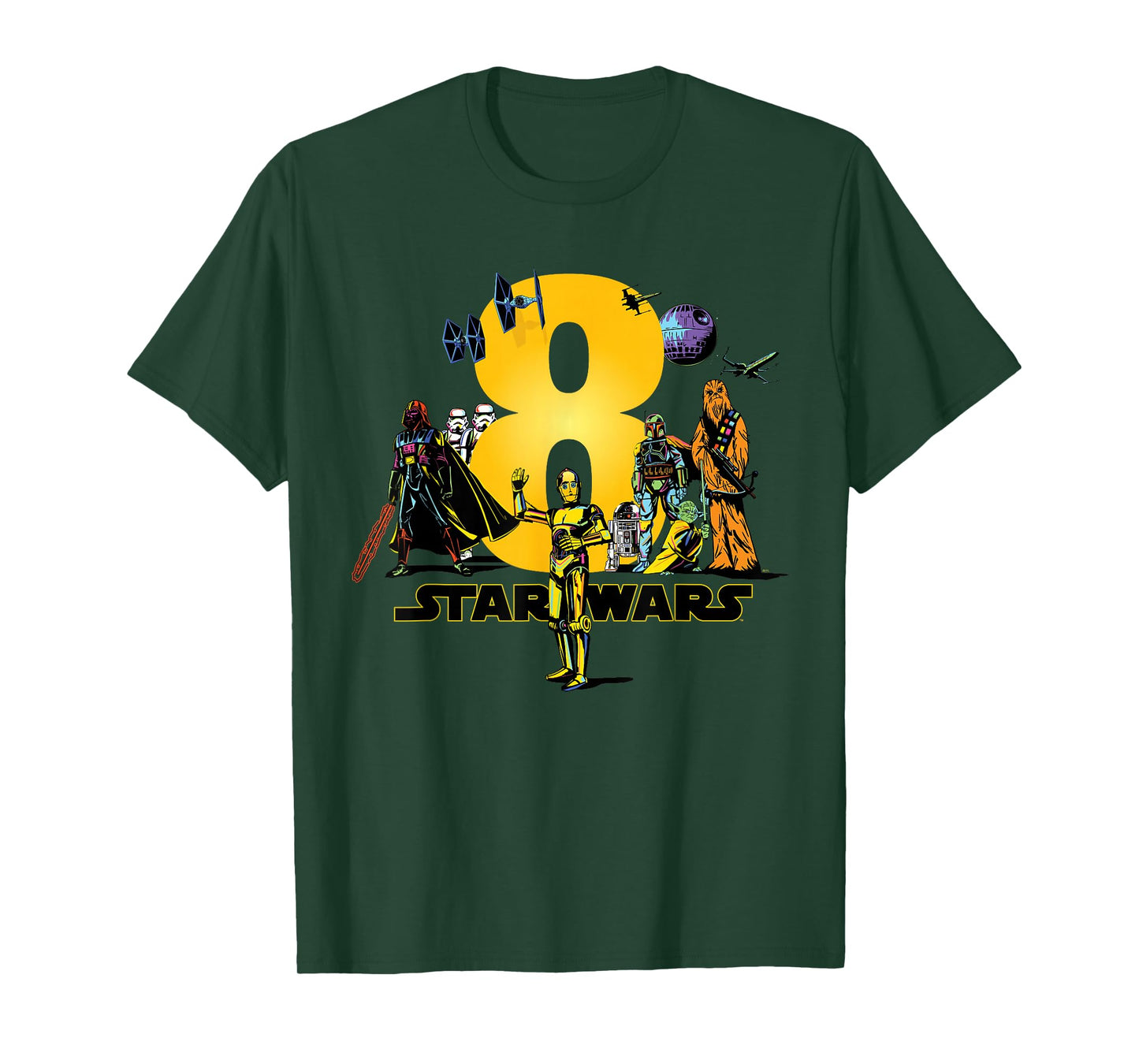 Star Wars Classic Characters Eighth Birthday 8 Years Old T-Shirt