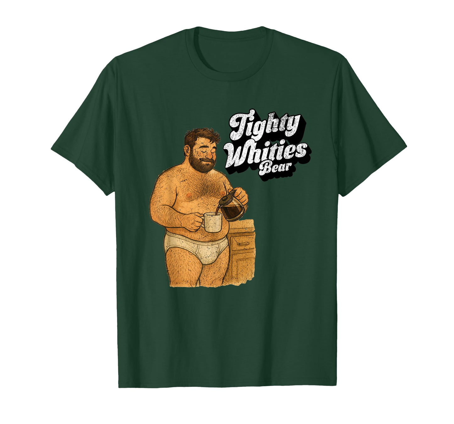 Retro Bear Illustration Tighty Whities Briefs Art T-Shirt