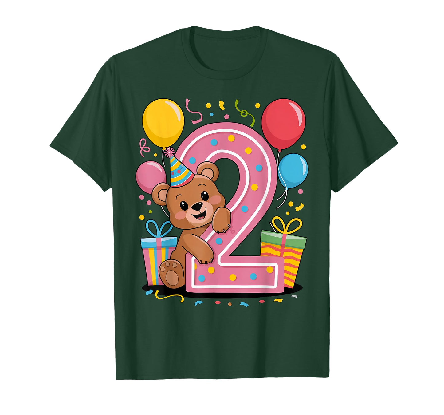 Bear 2nd birthday for boy girl 2 years old second two Bear T-Shirt