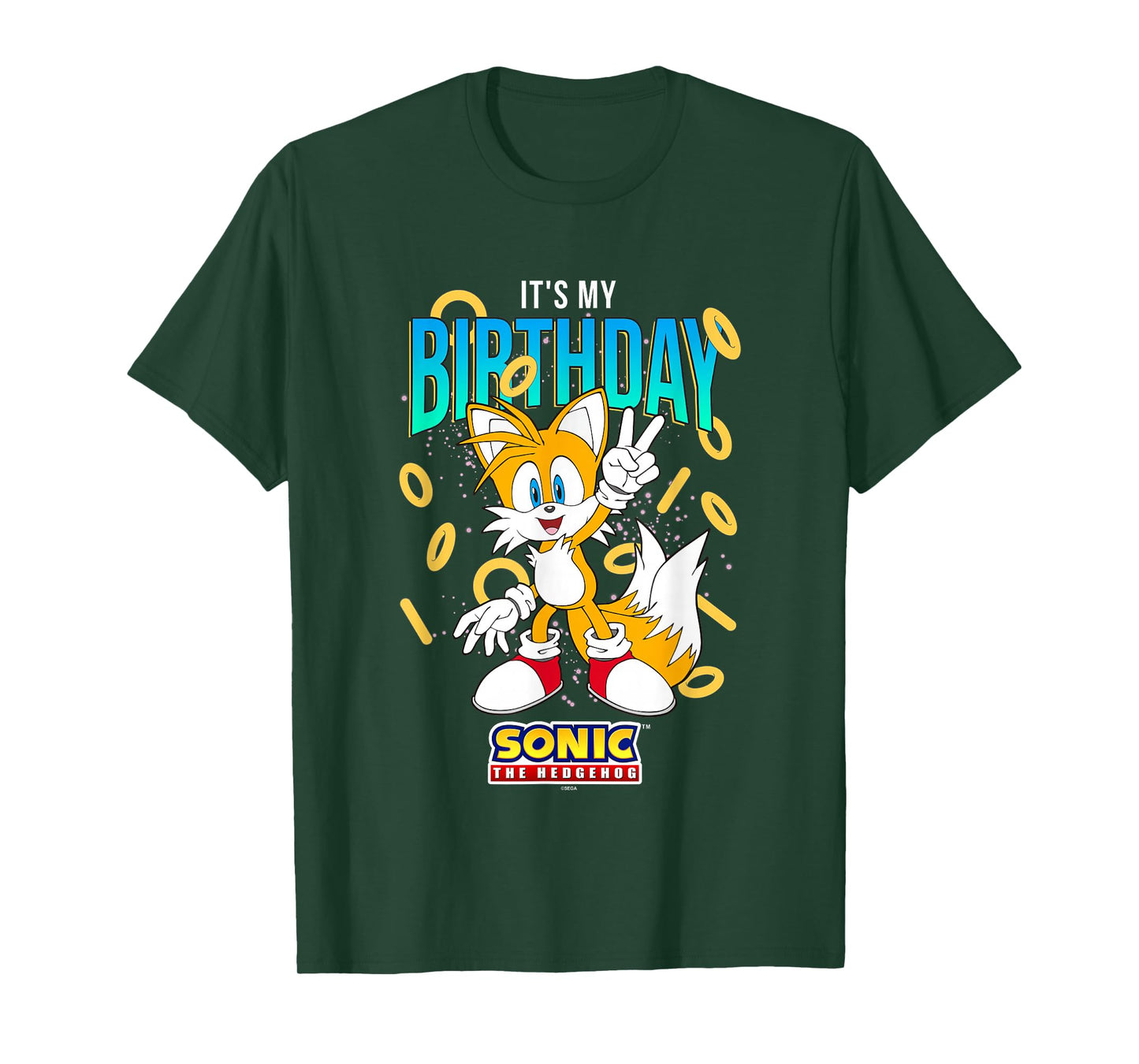 Sonic The Hedgehog Birthday It's My Birthday Tails Rings T-Shirt