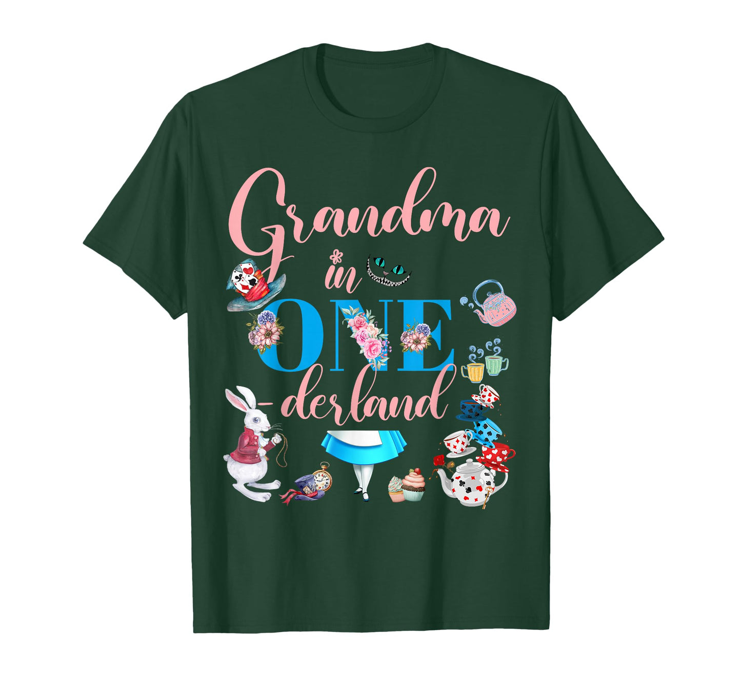 Alice in ONEderland Family Grandma Of The Birthday Girl T-Shirt