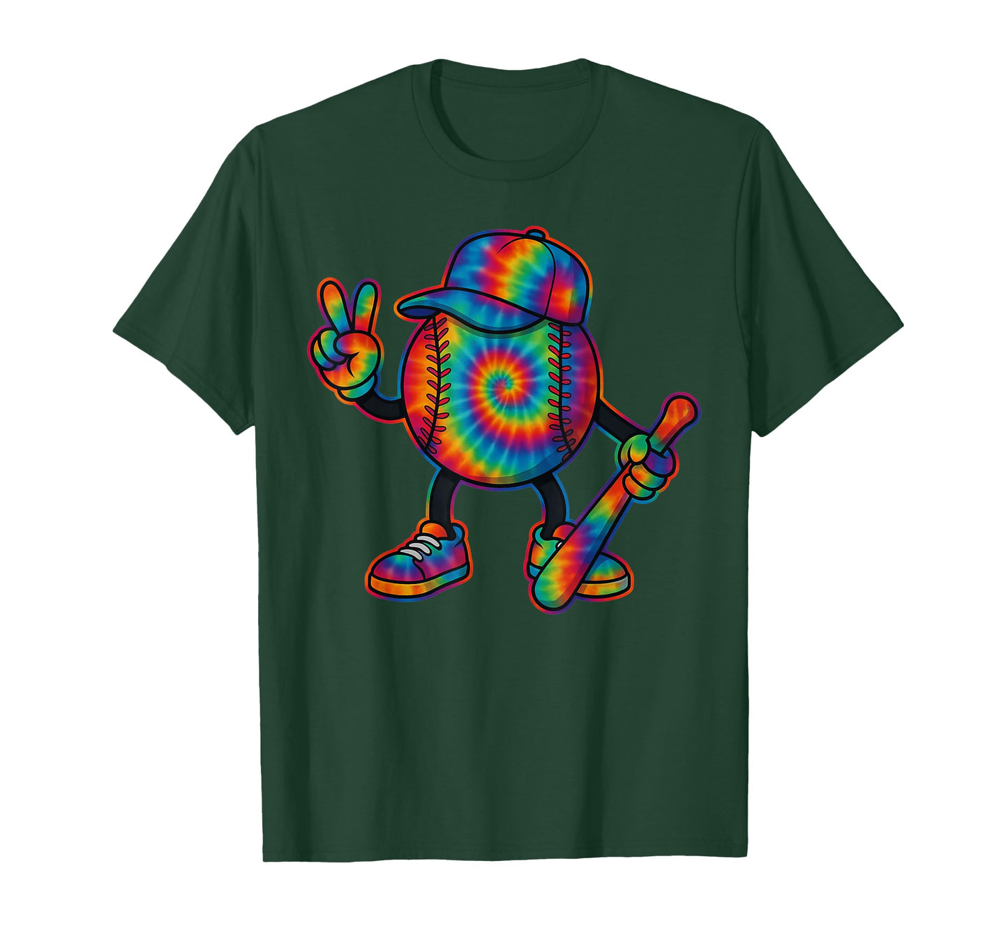Tie Dye Baseball Shirt for Boys โ Colorful Game Day Tee T-Shirt