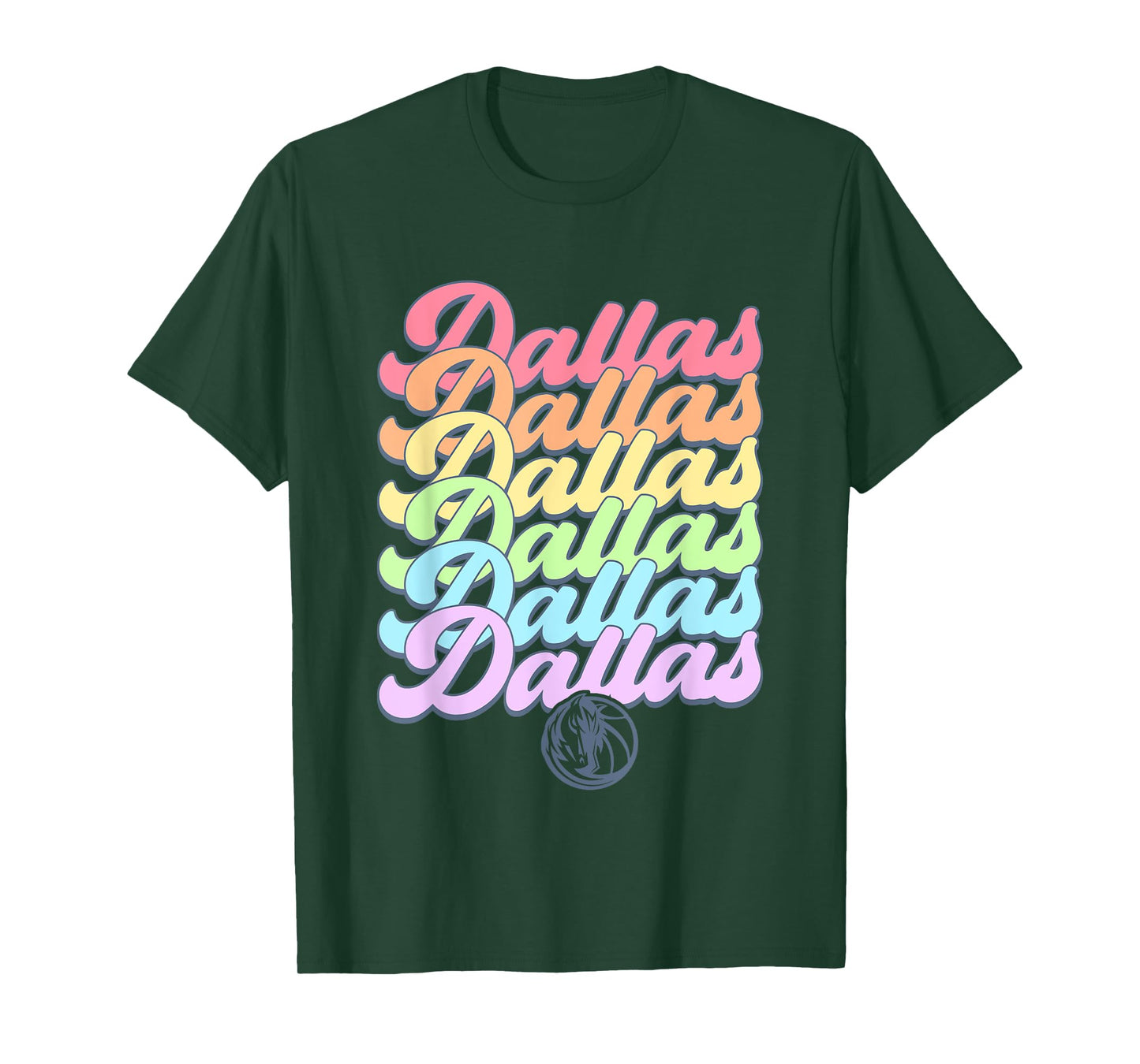 NBA Dallas Mavericks Pastel Rainbow Pride Stack T-Shirt