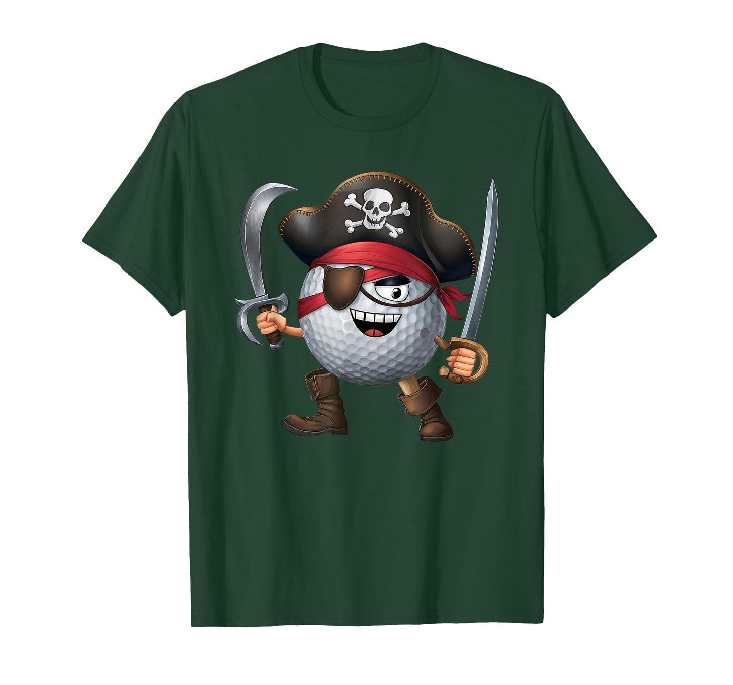 Golf Halloween Pirate Player Mens Womens Kids Pirate Funny T-Shirt