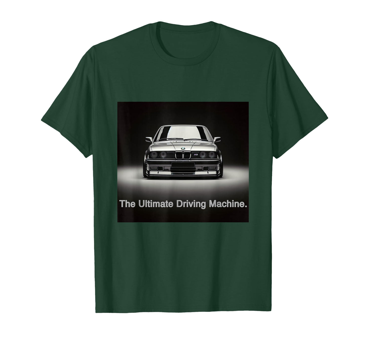 Russ Designs Ultimate Driving Machine Vintage Euro E30 T-Shirt - Black, Small, Unisex, Short Sleeve, Polyester, Car-Themed, Driving, All Seasons