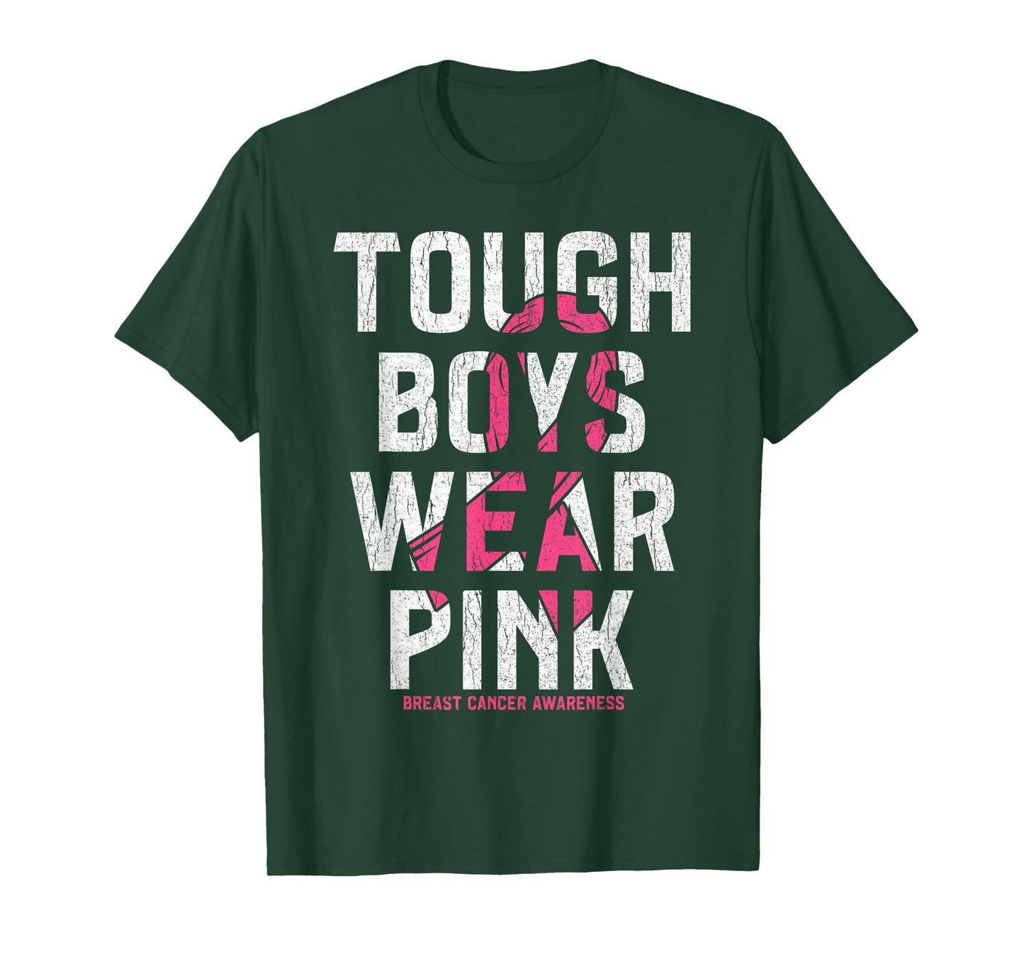 Tough Boys Wear Pink Breast Cancer Awareness Shirts Men Boys T-Shirt