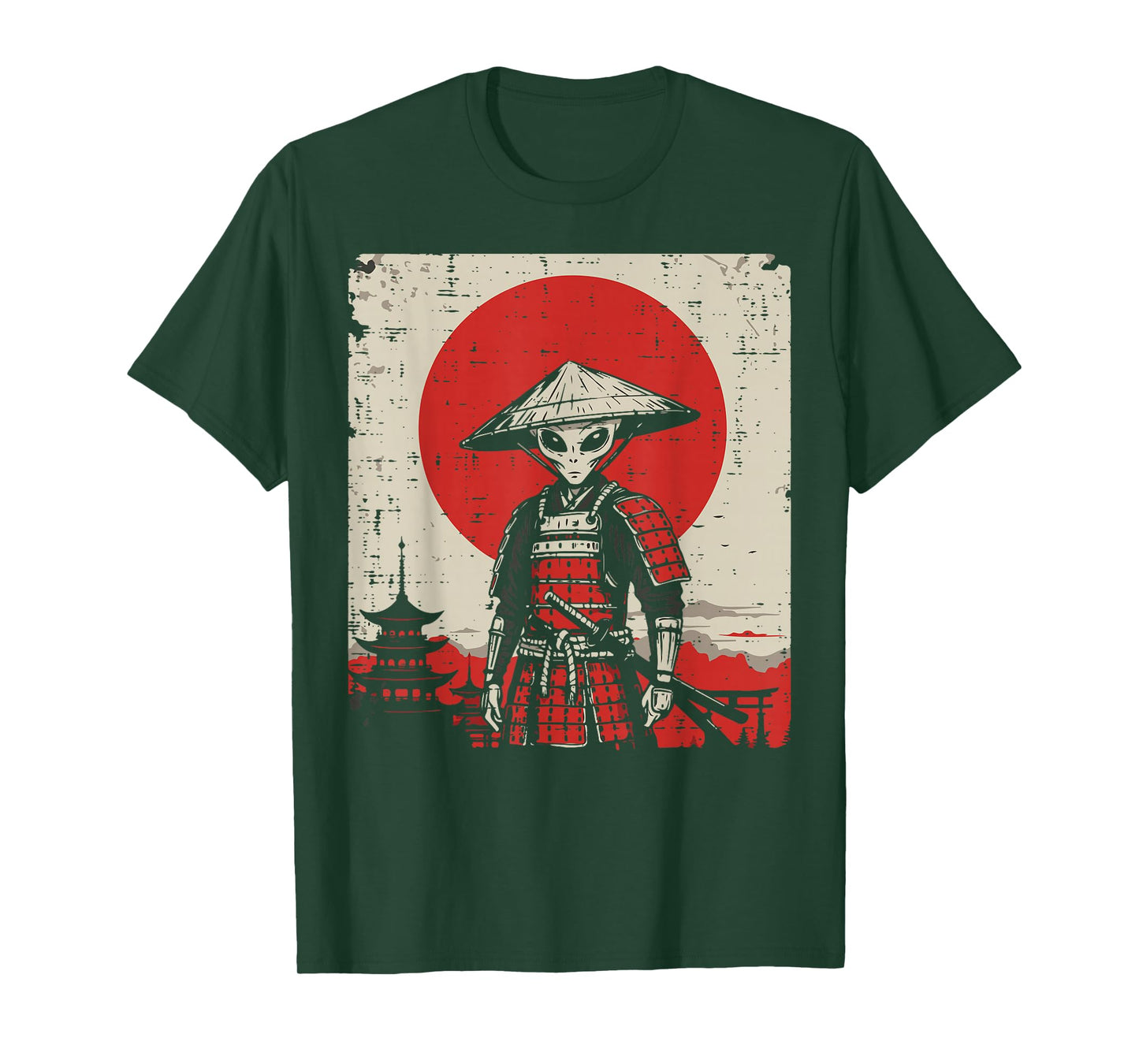 Alien Samurai Japanese Art Funny Ufo Ukiyoe Men Women Kids T-Shirt