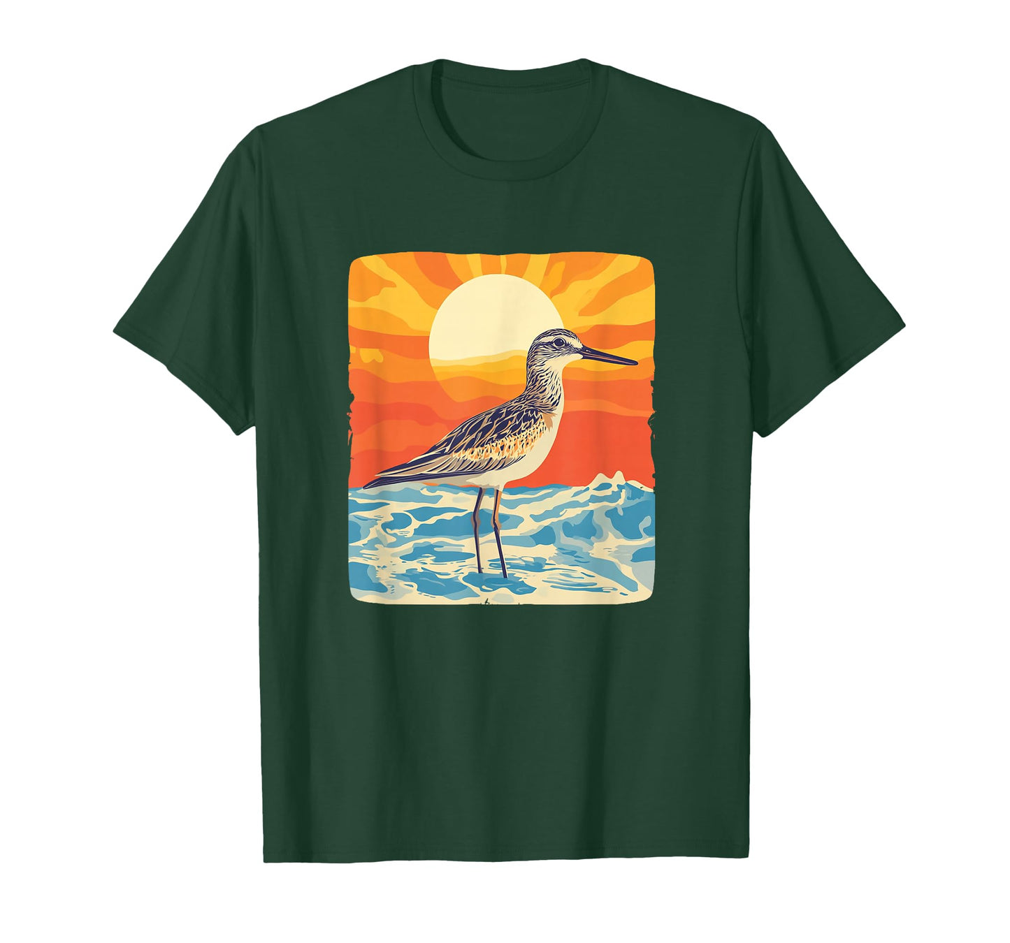 Sandpiper Bird Enjoying the Sandy Shores for Man and Woman T-Shirt