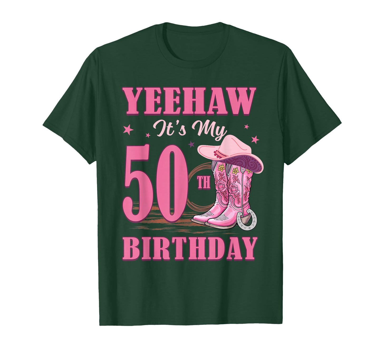 Yeehaw It's My 50th Birthday Cowgirl Country Western Girl T-Shirt