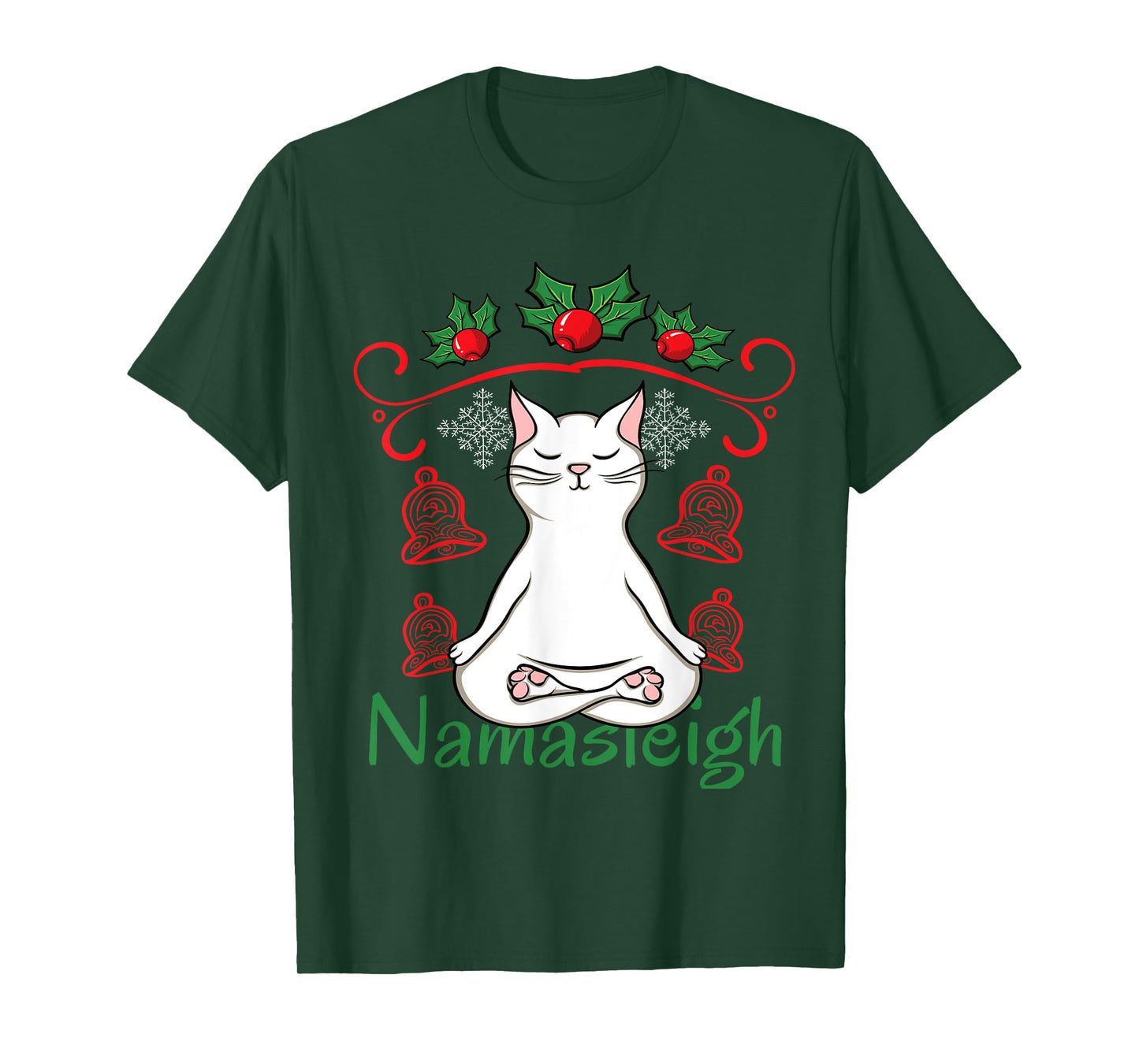 Namasleigh Santa Claus Namaste Yoga Ugly Christmas T-Shirt T-Shirt