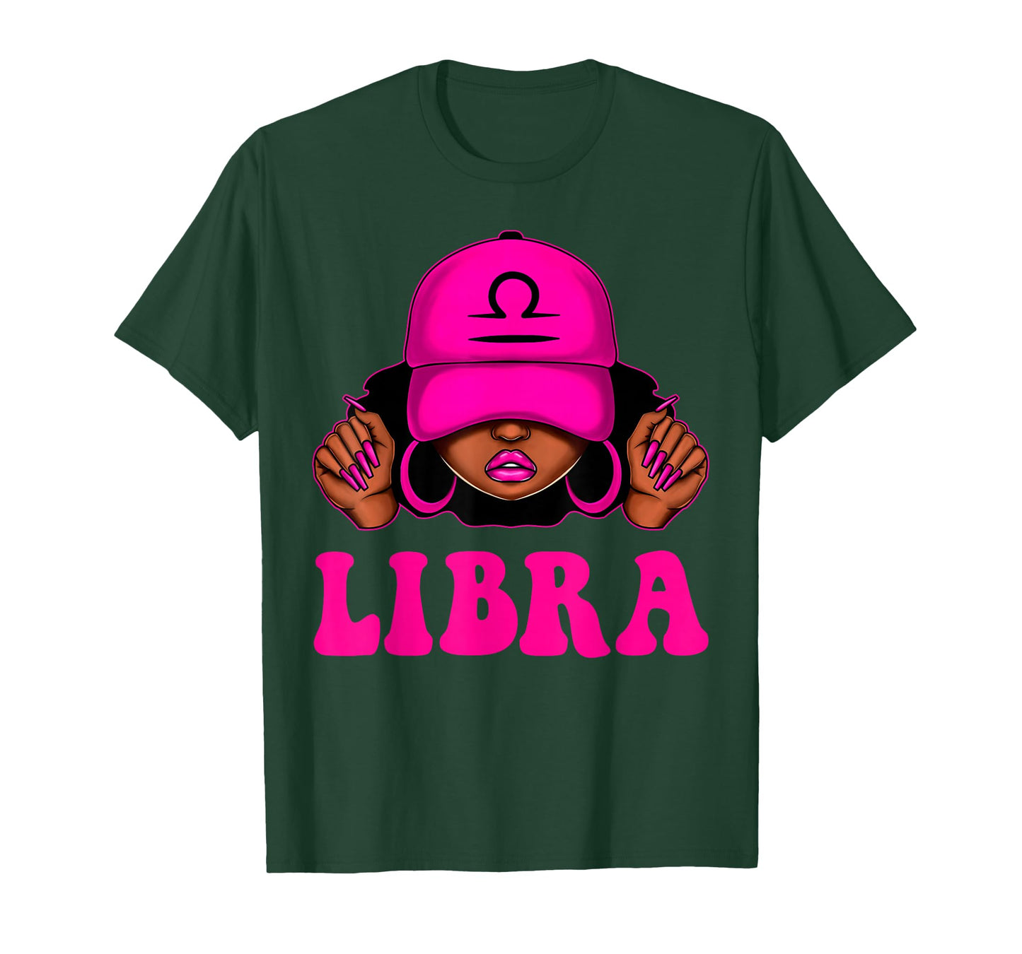 Libra Queen Sassy Black Woman Afro Girl Zodiac Birthday T-Shirt