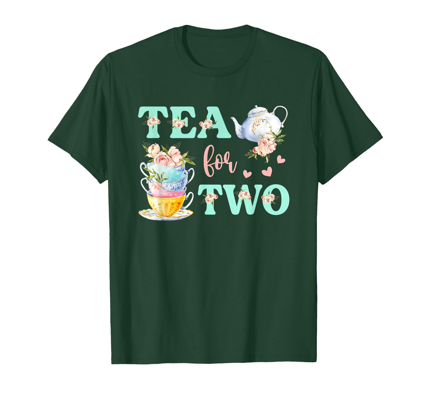 Tea For Two 2nd Birthday Outfit Girl Tea Party Bday Theme T-Shirt