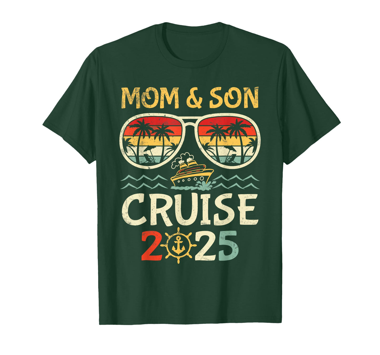 P8Shop New Trip 2025 Mom & Son Tropical Family Vacation T-Shirt - Black, Unisex-Adults/Kids, Short Sleeve, T-Shirt, Solid, Crew Neck, Medium, Summer