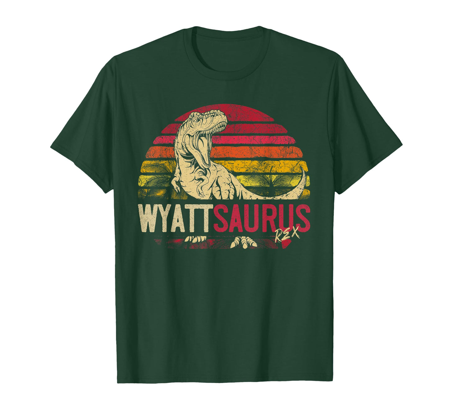 Wyatt Saurus Funny Personalized Dinosaur T Rex Name Boy Gift T-Shirt