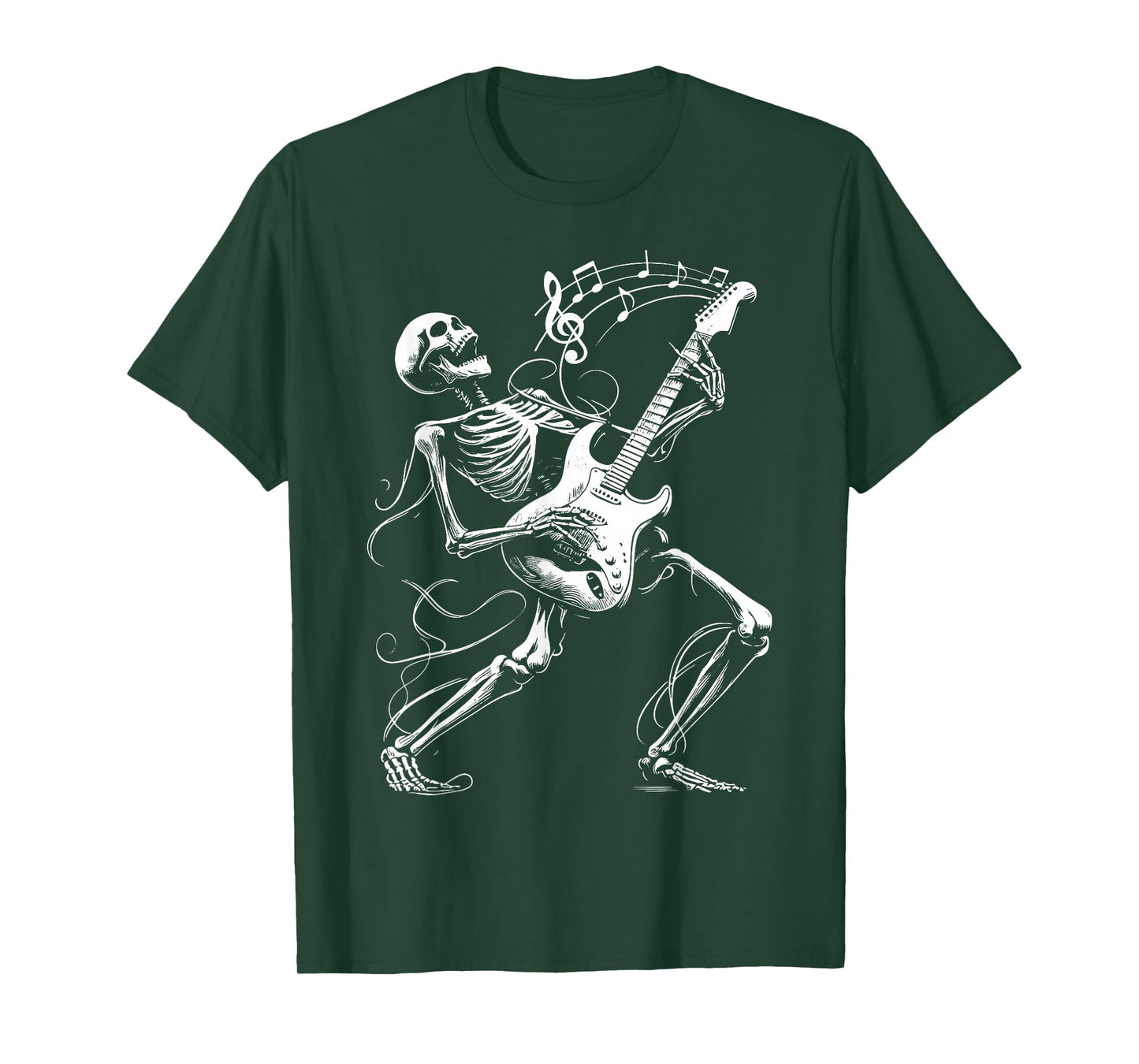 Skeleton Playing Guitar Music Gifts For Men Women Rock Band T-Shirt
