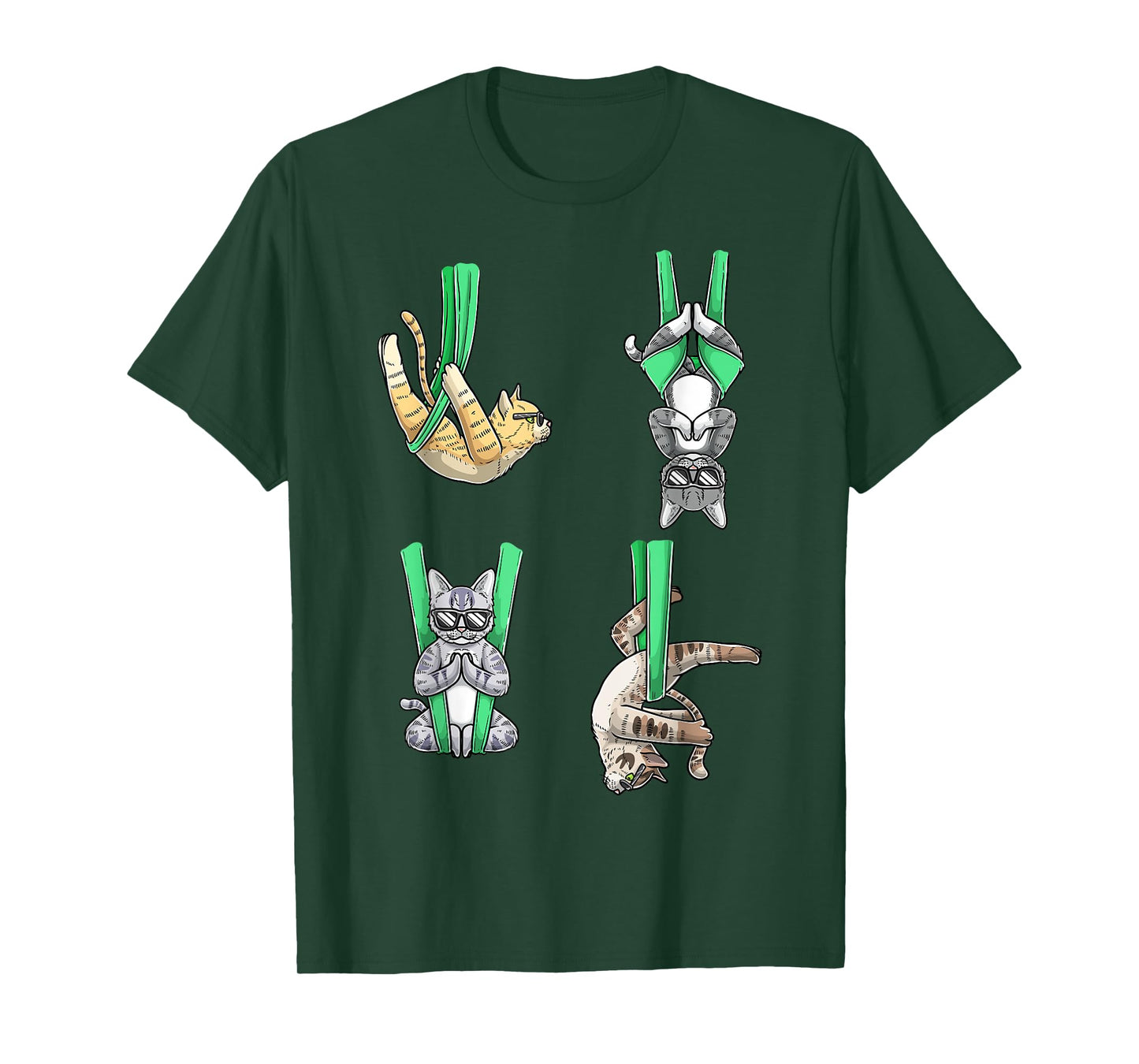 Aerial Cat Yoga Gymnastics Acrobatic Men Women Girls Kids T-Shirt