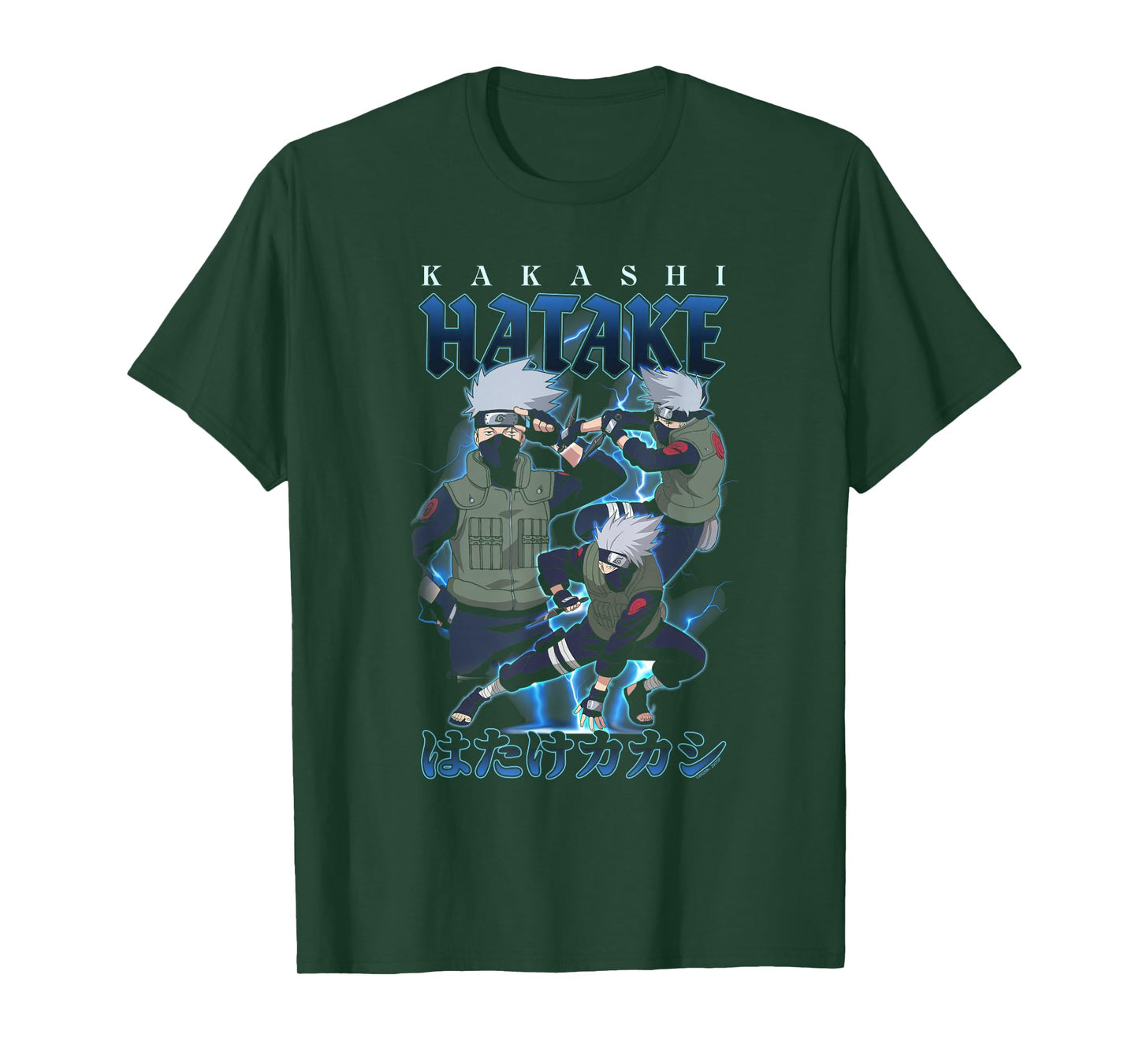 Naruto Shippuden Retro Kakashi Lightning Poses Anime T-Shirt